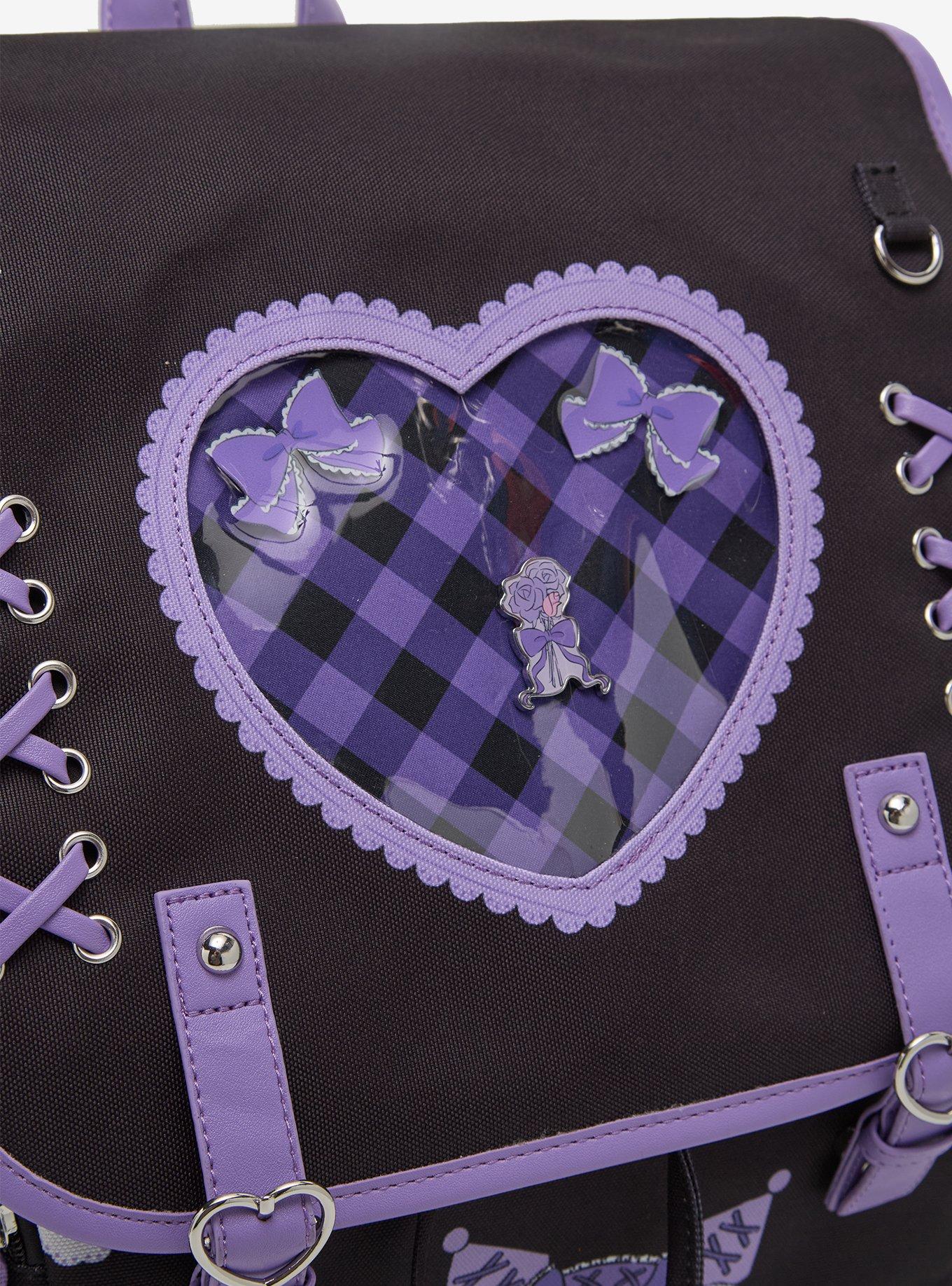 Kuromi Ribbon Heart Pin Collector Slouch Backpack, , alternate - view 4