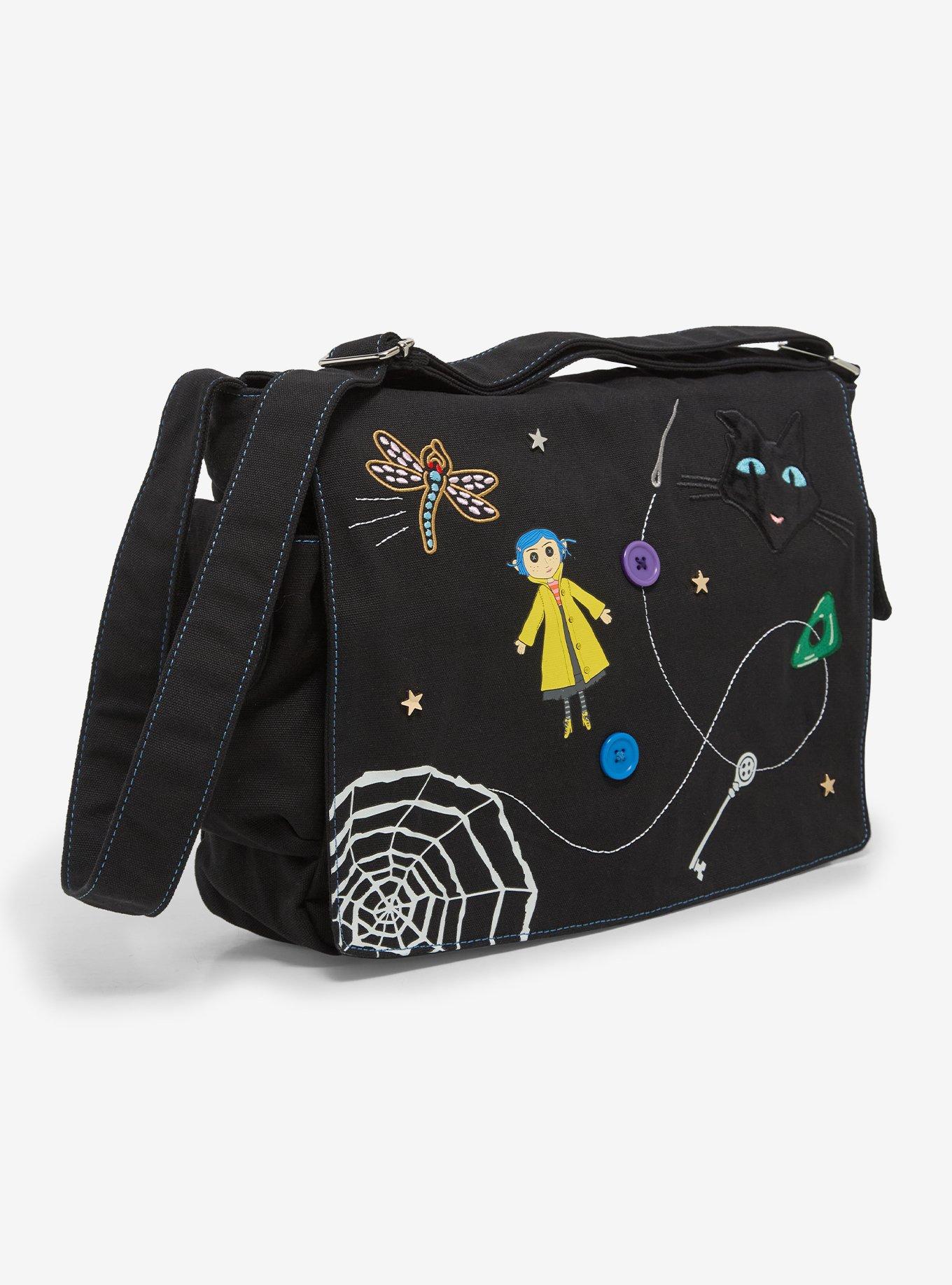 Coraline Icons Glow-In-The-Dark Messenger Bag, , alternate - view 3
