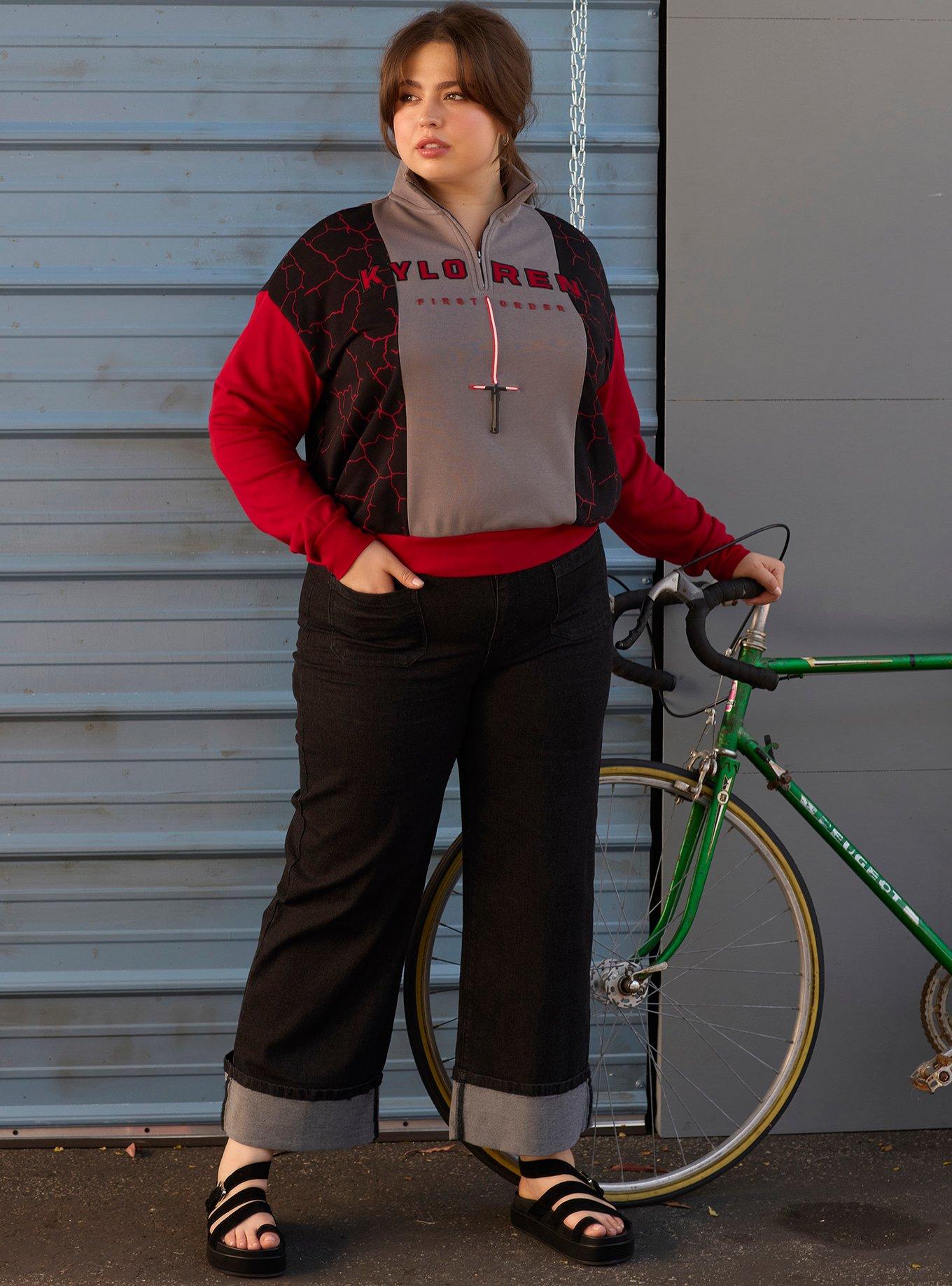 Her Universe Star Wars Kylo Ren Cropped Plus Size Quarter Zip Crewneck Her Universe Exclusive, , hi-res
