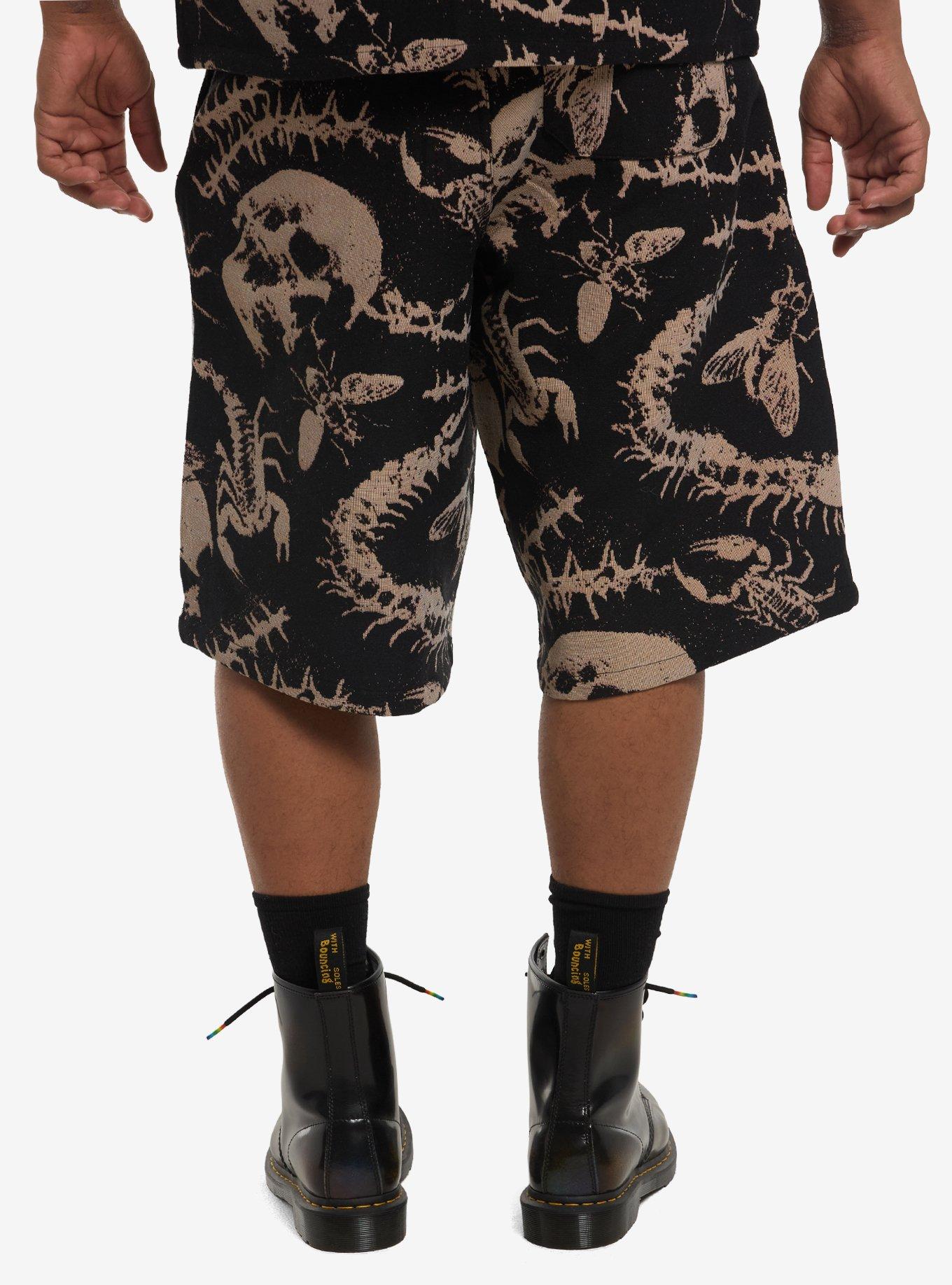 Insect & Skull Tapestry Shorts, , hi-res