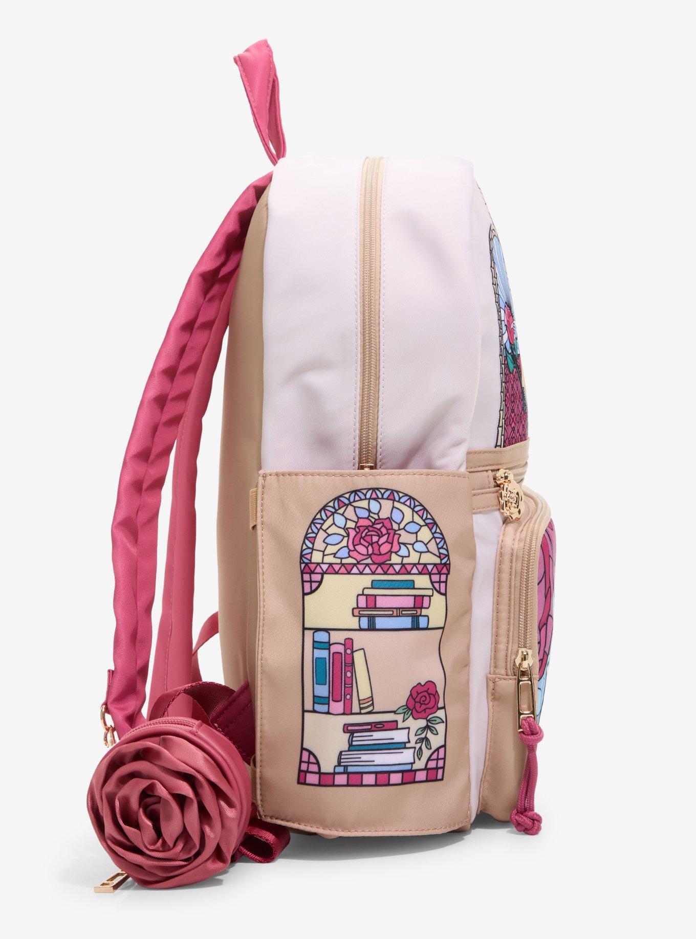 Disney Beauty and The Beast Stained Glass Portraits Backpack with Rose Coin Purse, , hi-res