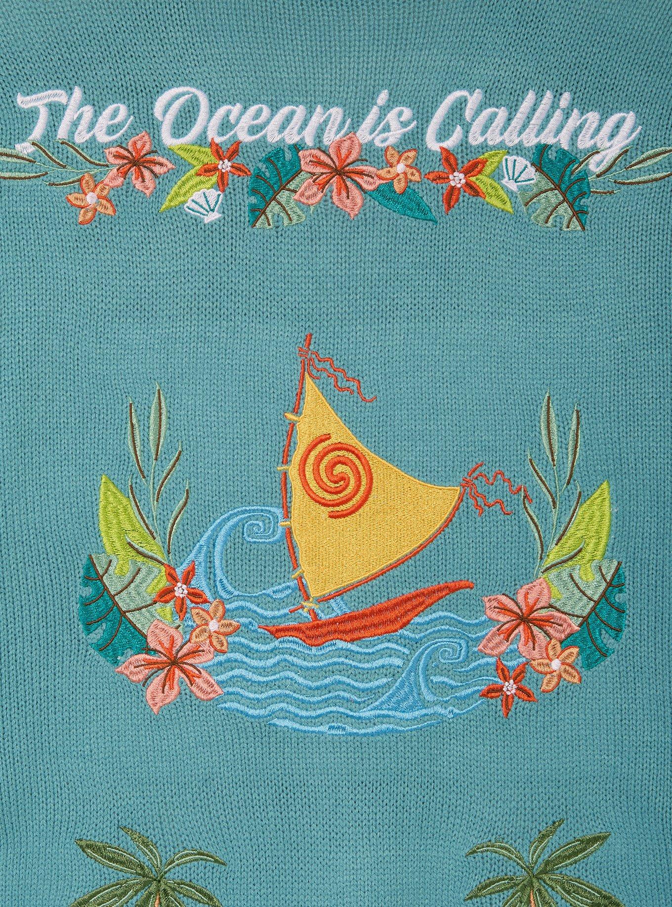 Disney Moana Embroidered Cardigan, MULTI, alternate - view 4
