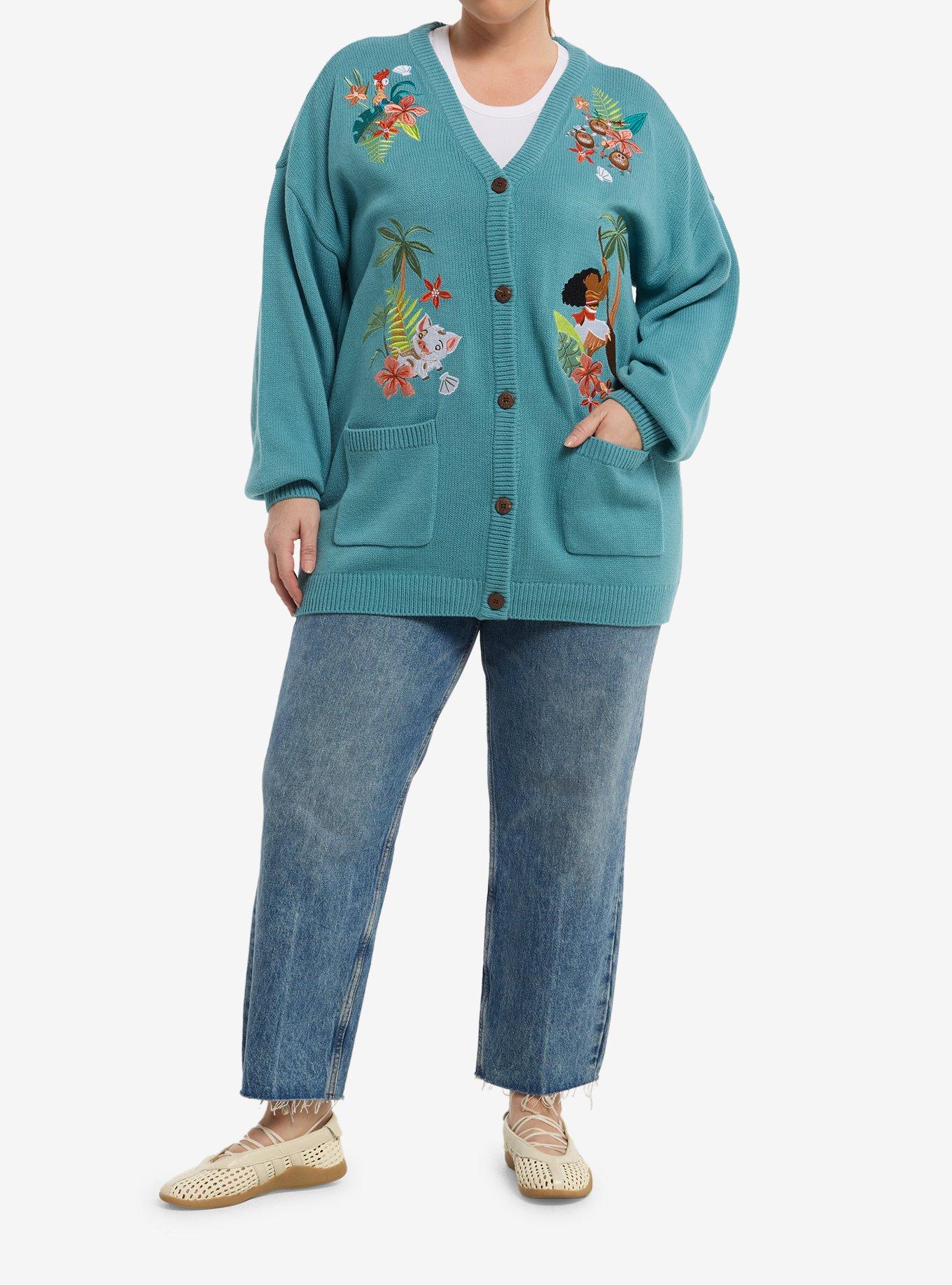 Disney Moana Embroidered Cardigan Plus Size, , hi-res