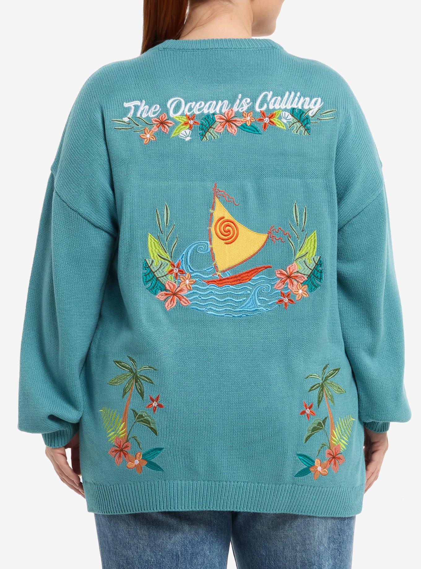 Disney Moana Embroidered Cardigan Plus Size, MULTI, alternate - view 3