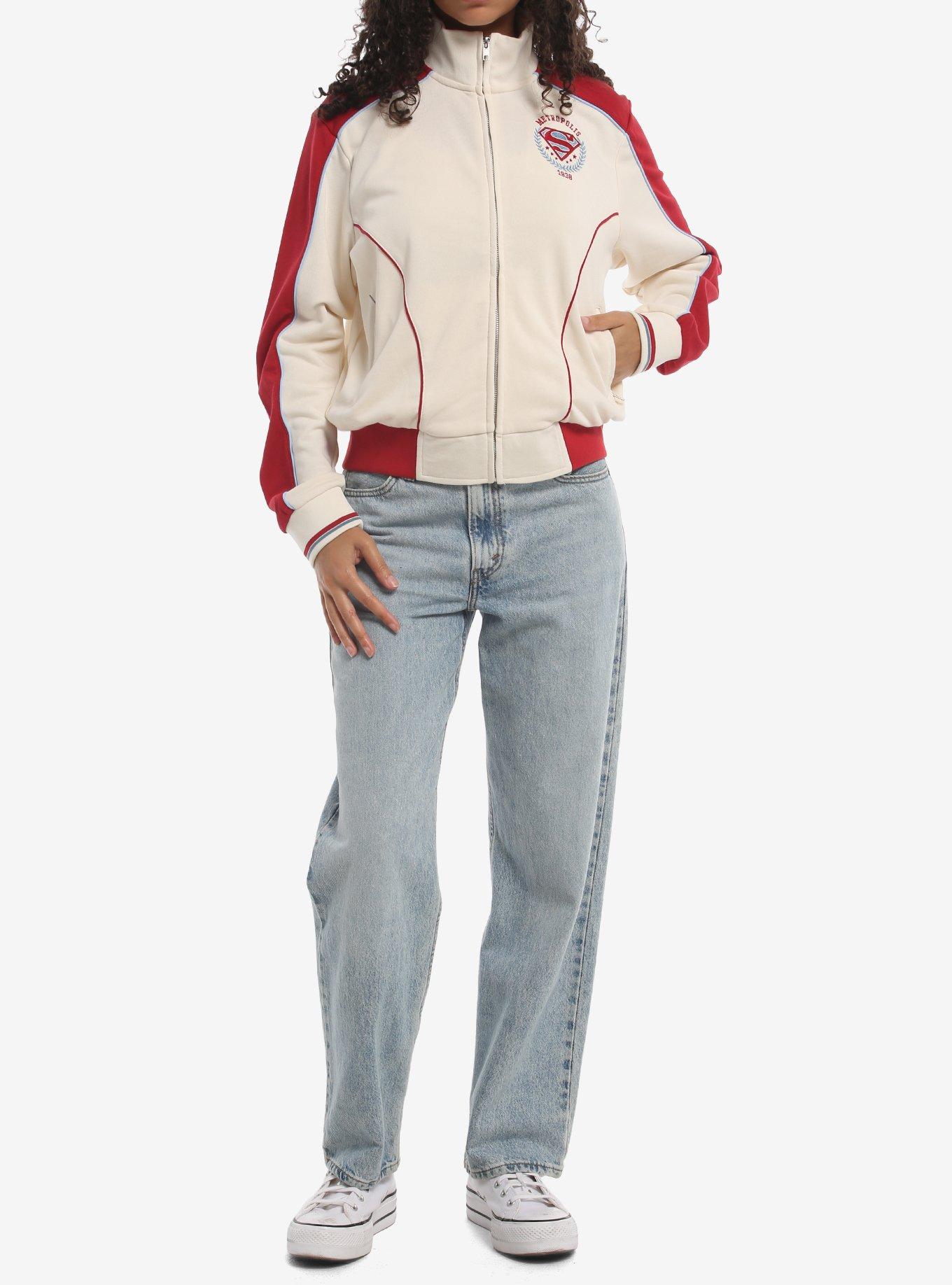 Her Universe DC Comics Superman Cropped Zippered Crewneck Her Universe Exclusive, IVORY  RED, alternate - view 3