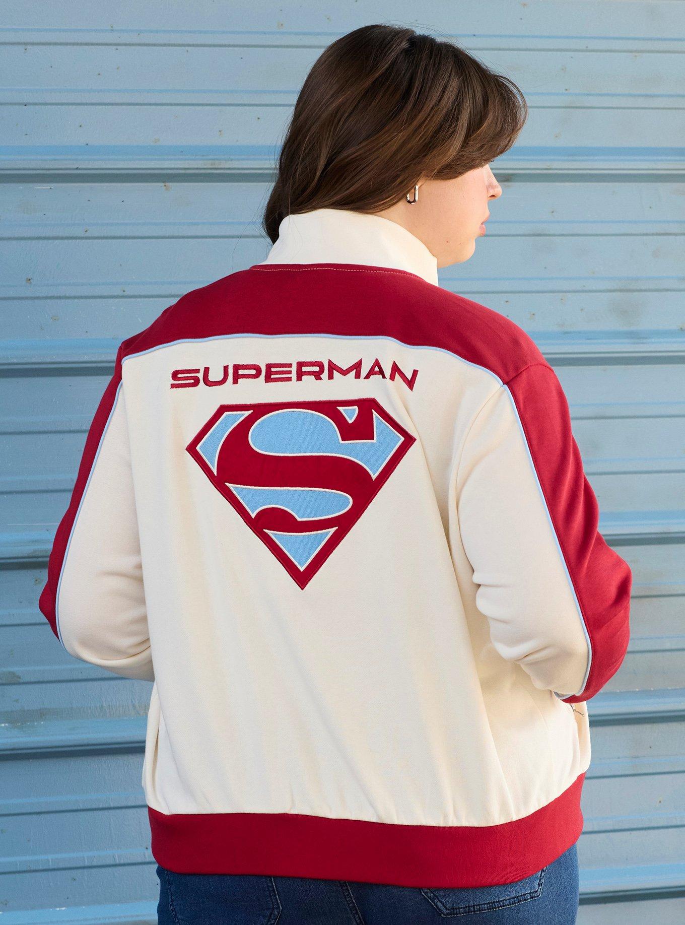 Her Universe DC Comics Superman Cropped Zippered Plus Size Crewneck Her Universe Exclusive, , hi-res