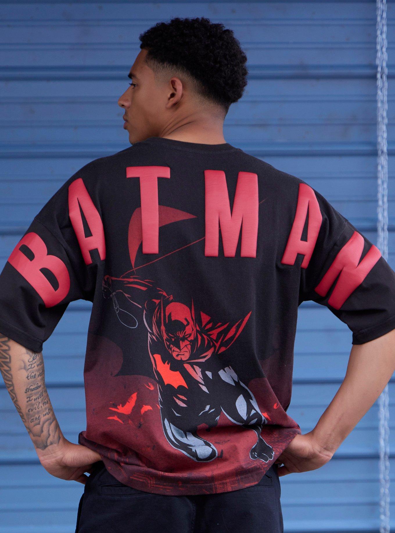 Our Universe DC Comics Batman Drop Shoulder T-Shirt Our Universe Exclusive, BLACK  RED, alternate - view 5