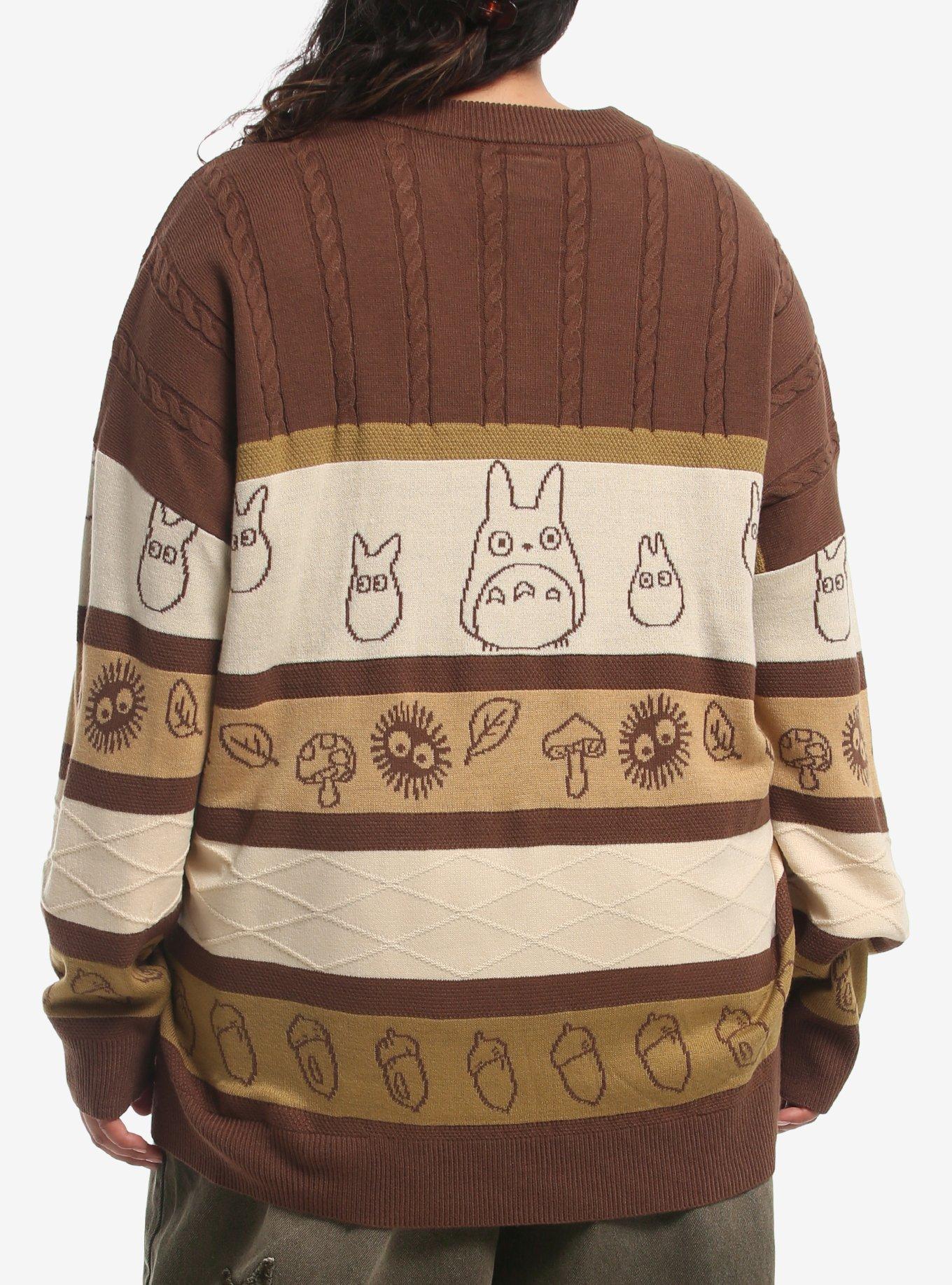 Her Universe Studio Ghibli&reg; My Neighbor Totoro Stripe Knit Girls Sweater Plus Size, BEIGE, alternate - view 3