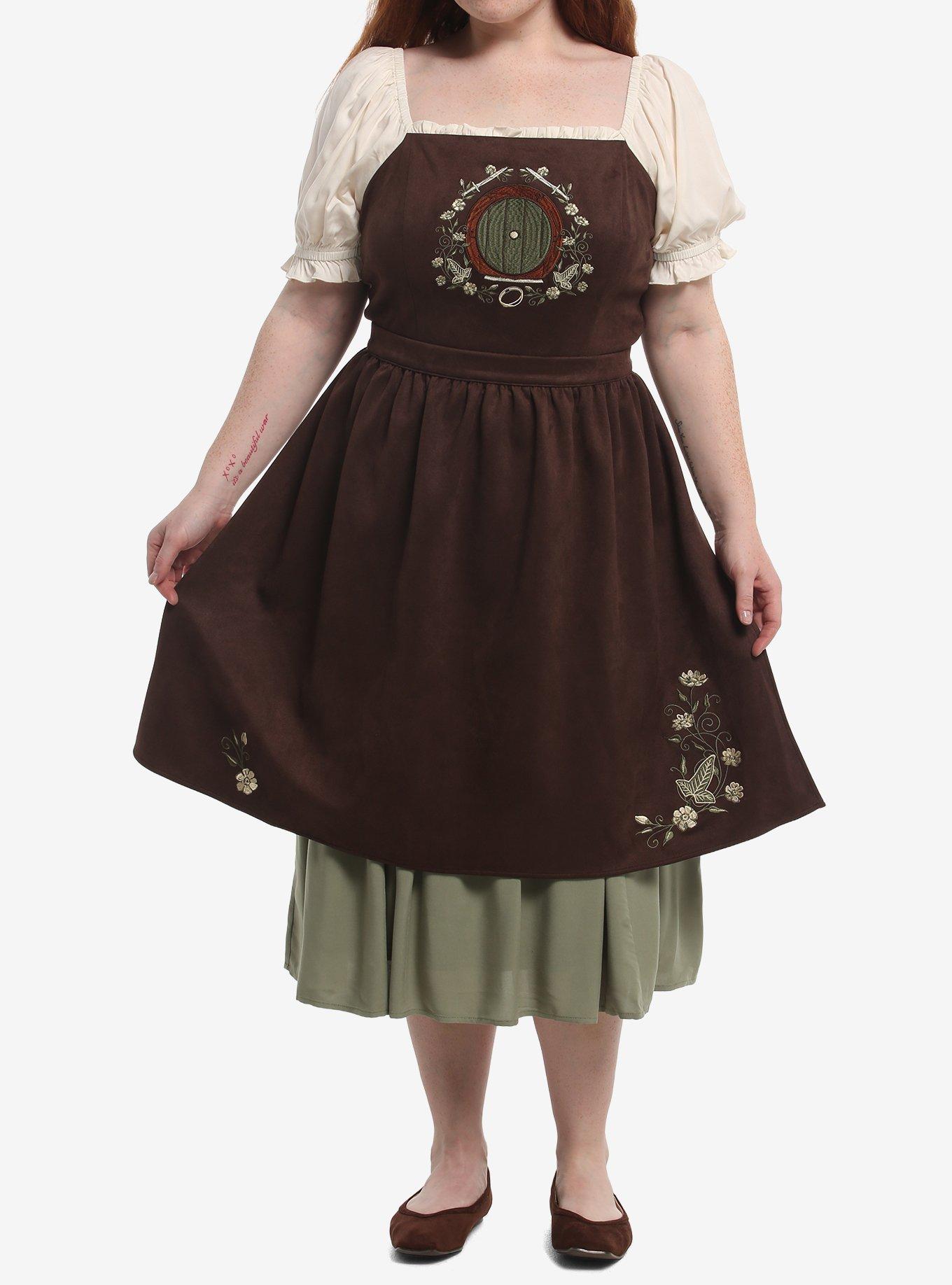 Her Universe The Lord of The Rings Hobbit Home Plus Size Apron Dress Her Universe Exclusive, , hi-res