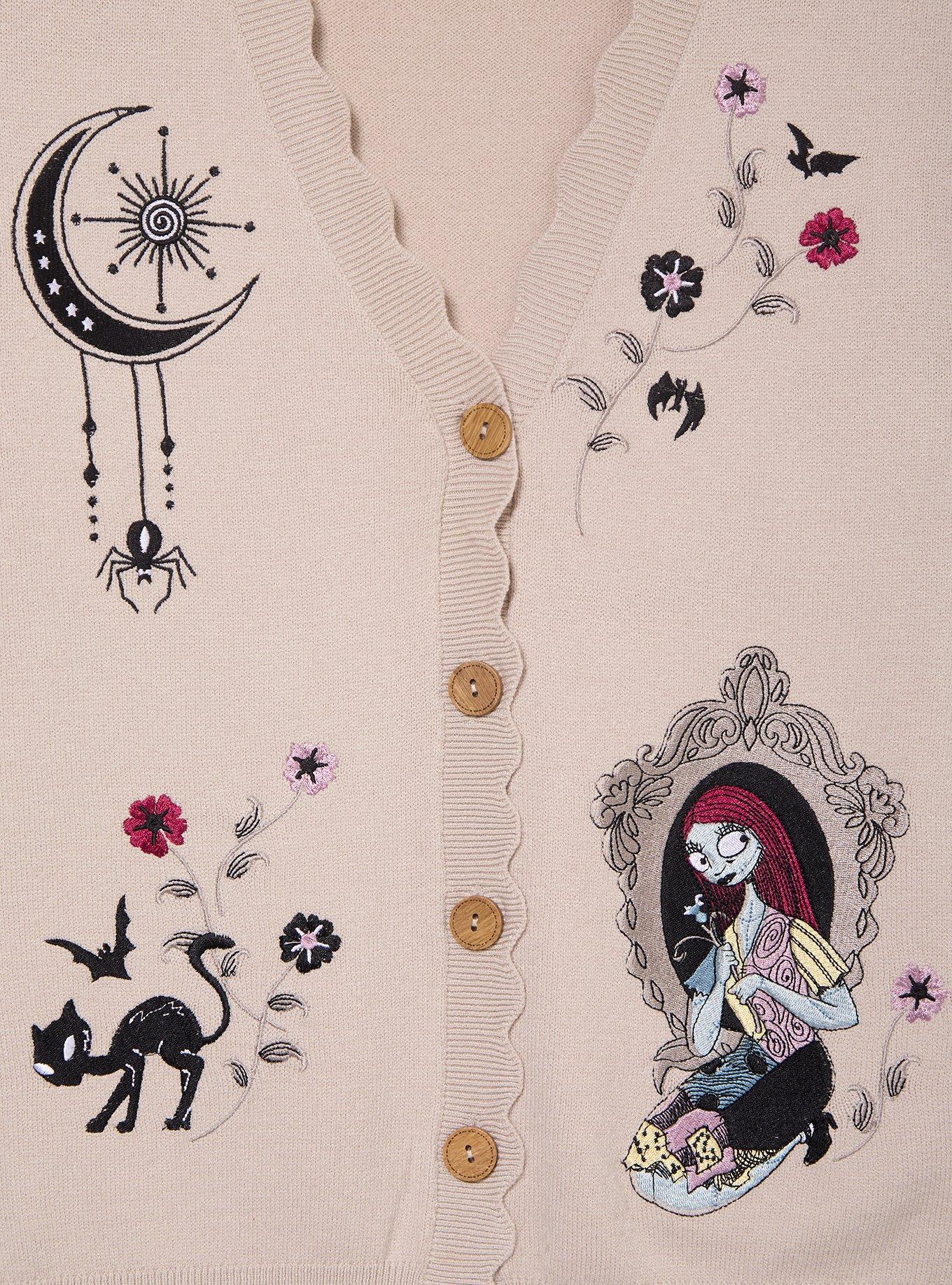 Disney The Nightmare Before Christmas Sally Embroidered Icons Women's Scalloped Cardigan - BoxLunch Exclusive, MULTI, alternate - view 3