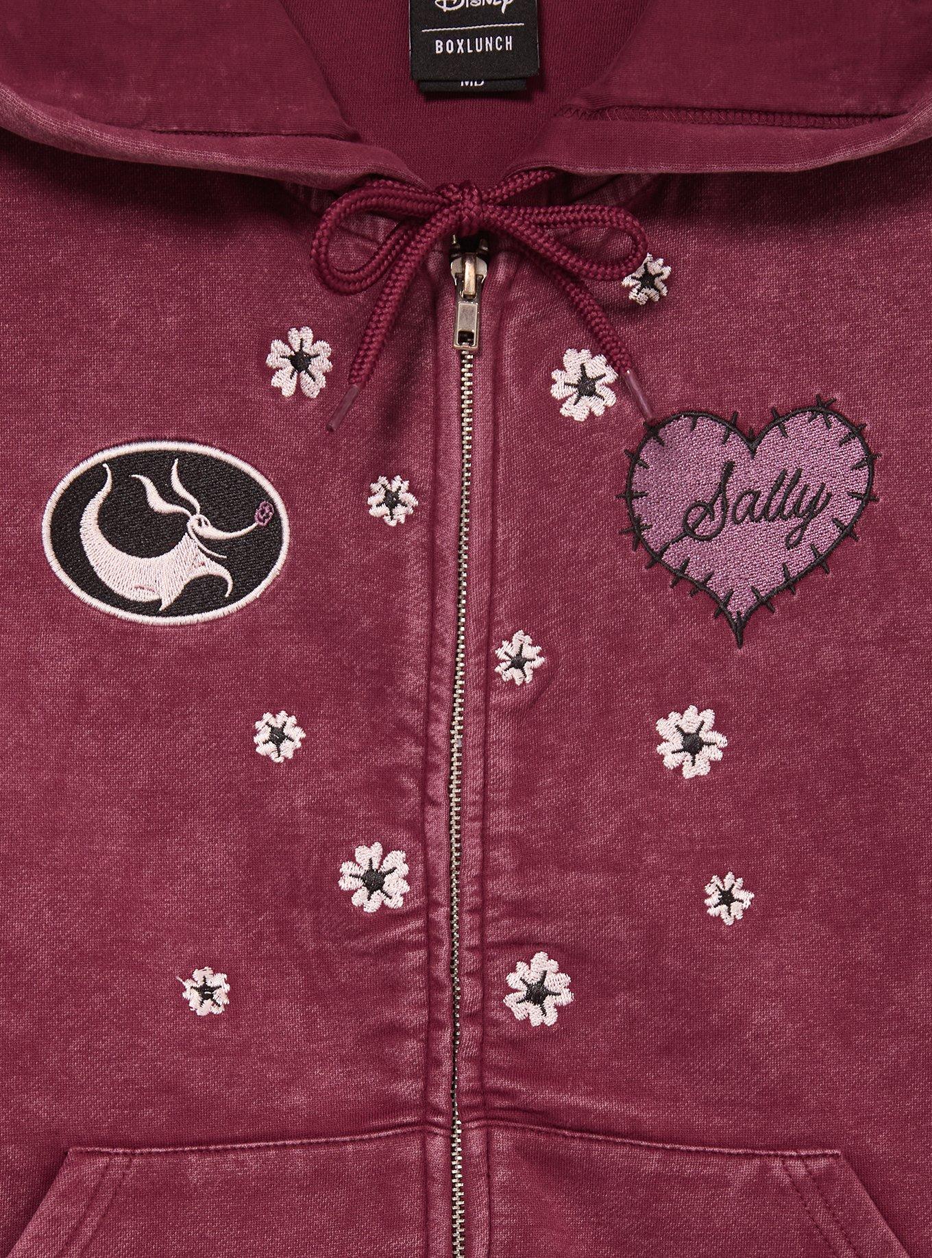 Disney The Nightmare Before Christmas Love You to Death Sally Women's Plus Cropped Zippered Hoodie - BoxLunch Exclusive