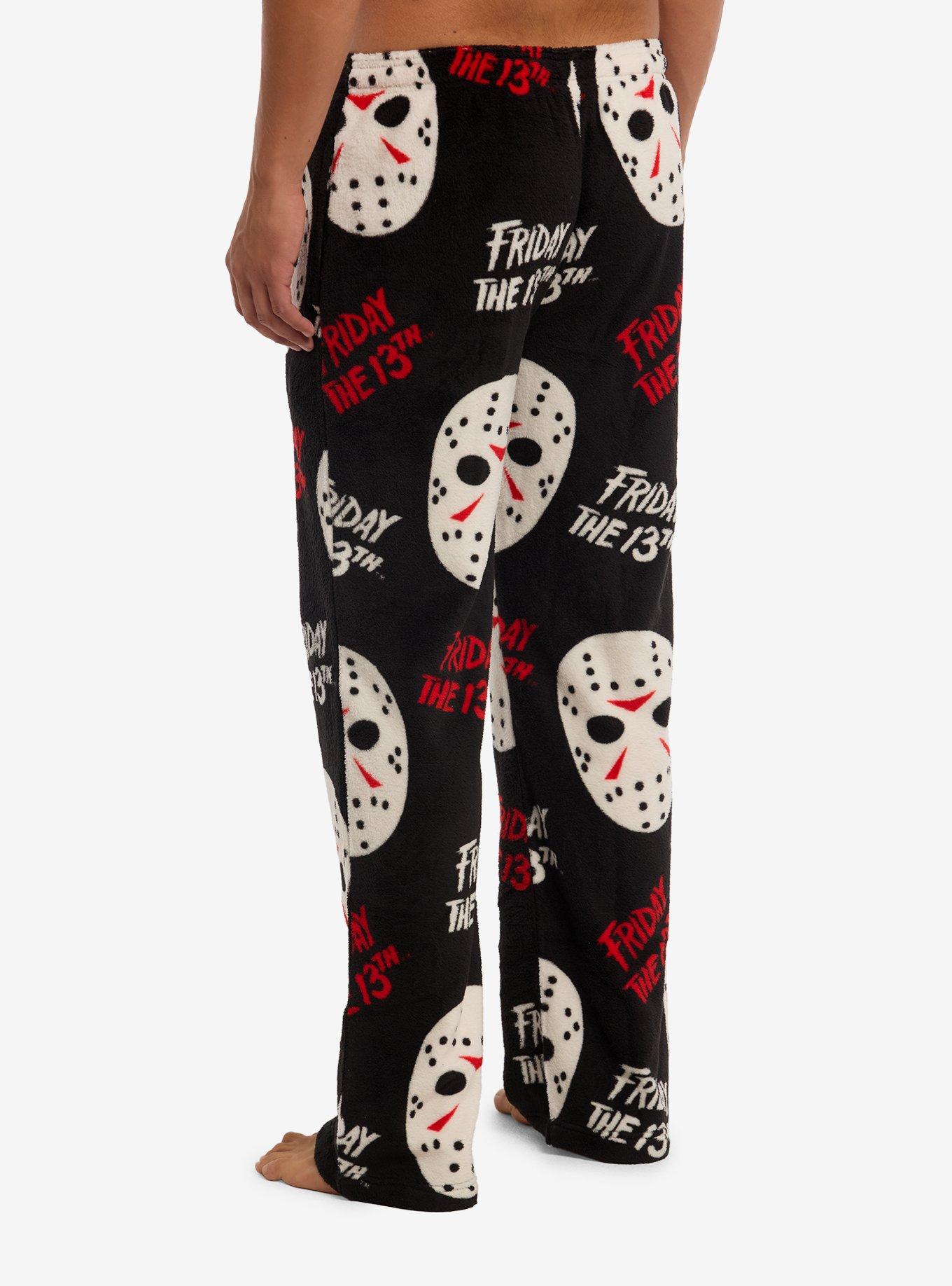Friday The 13th Masks Fuzzy Pajama Pants, , hi-res