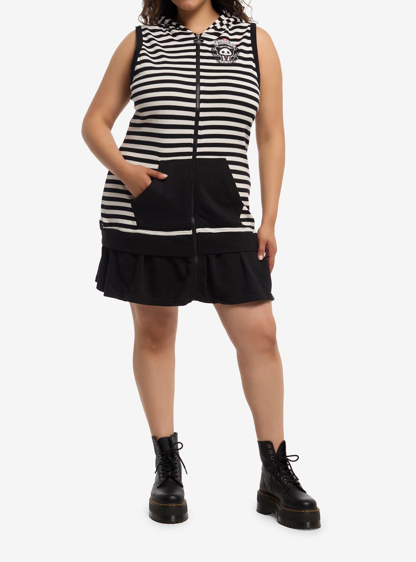 Skelanimals Stripe Hoodie Dress Plus Size, MULTI, alternate