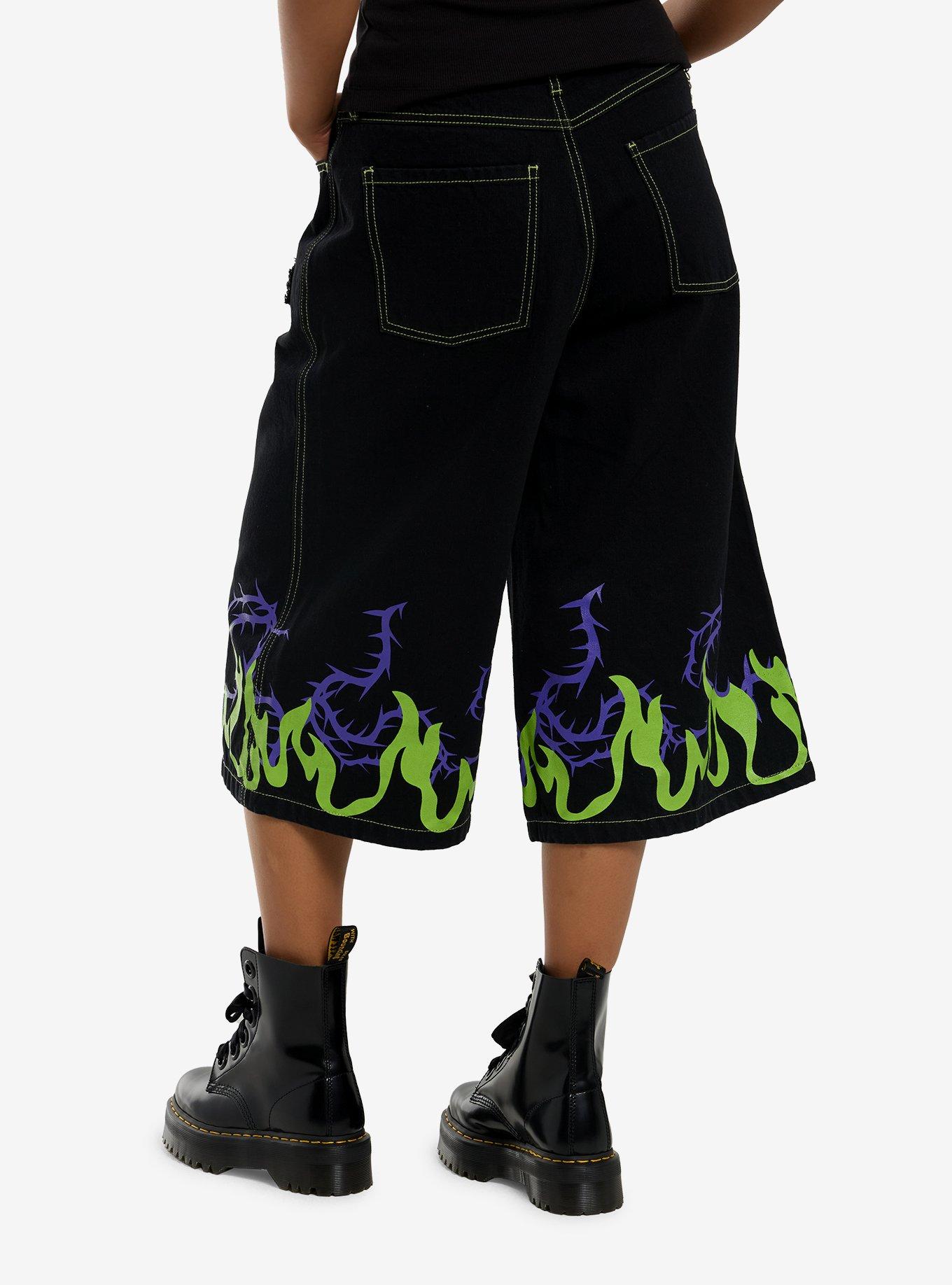 Disney Sleeping Beauty Maleficent Wide Leg Jorts, , hi-res