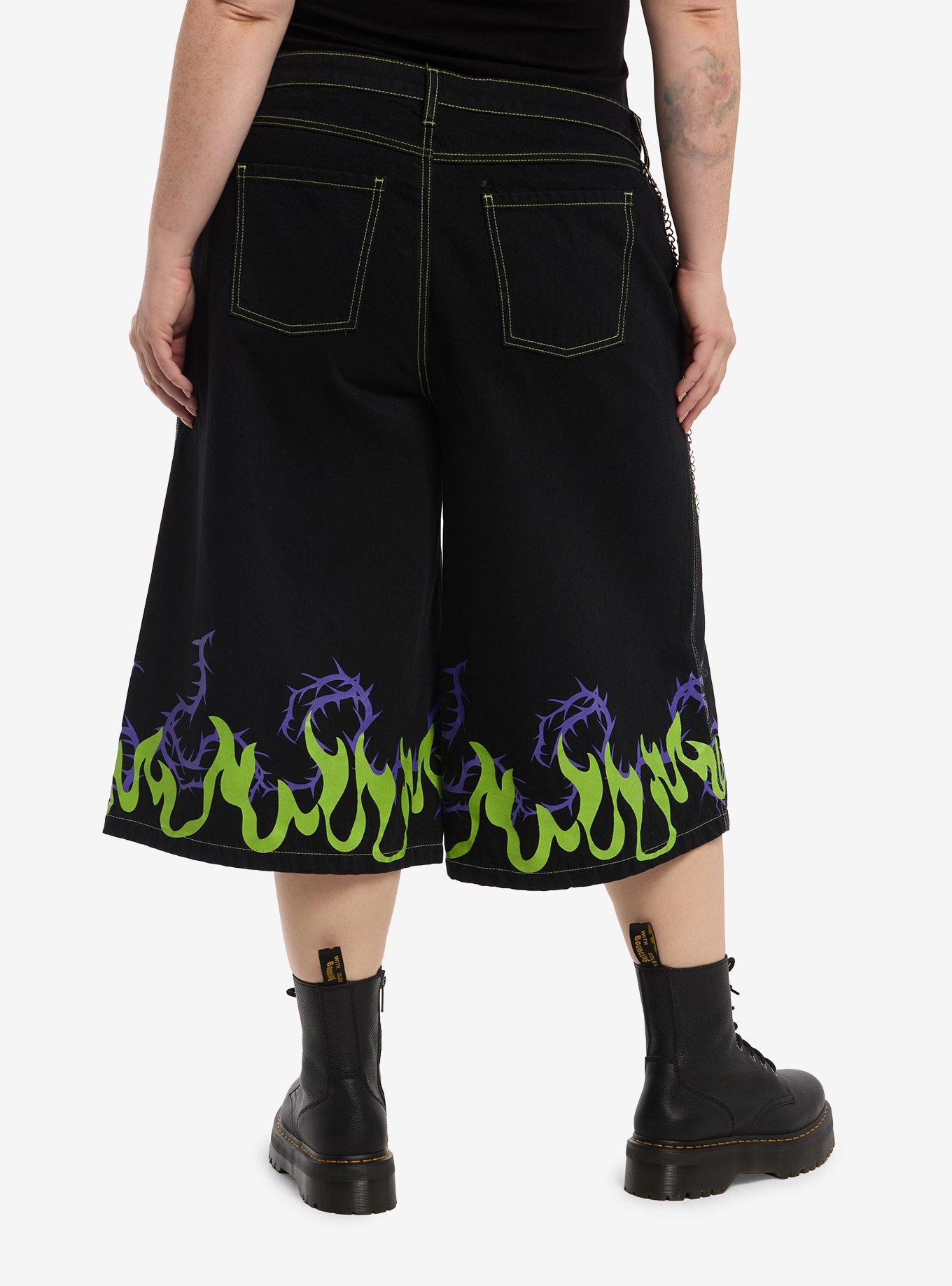 Disney Sleeping Beauty Maleficent Wide Leg Jorts Plus Size, , hi-res