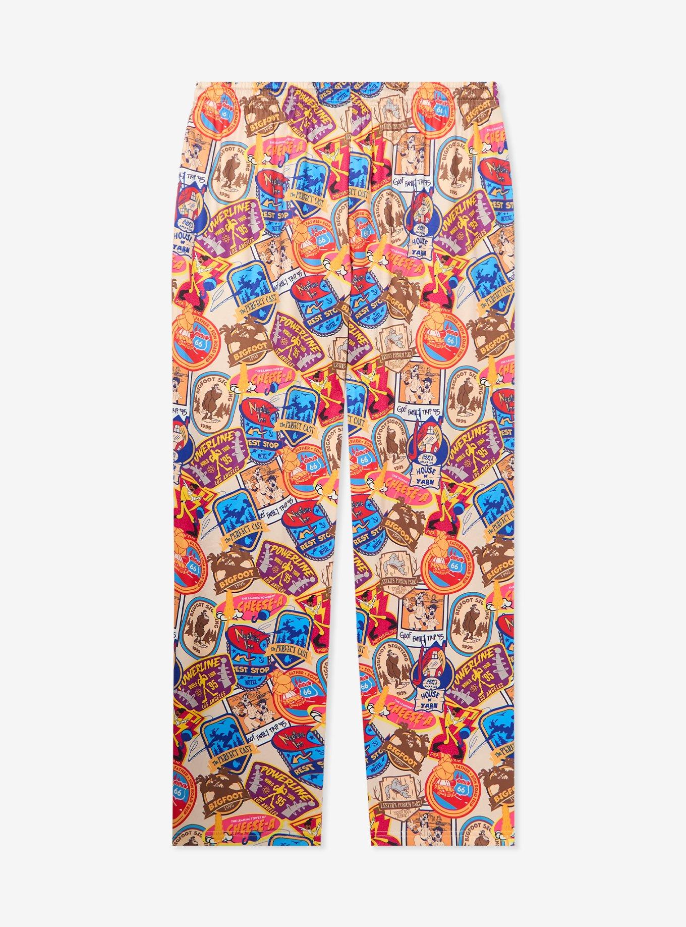 Disney A Goofy Movie Badges Allover Print Sleep Pants - BoxLunch Exclusive, , hi-res