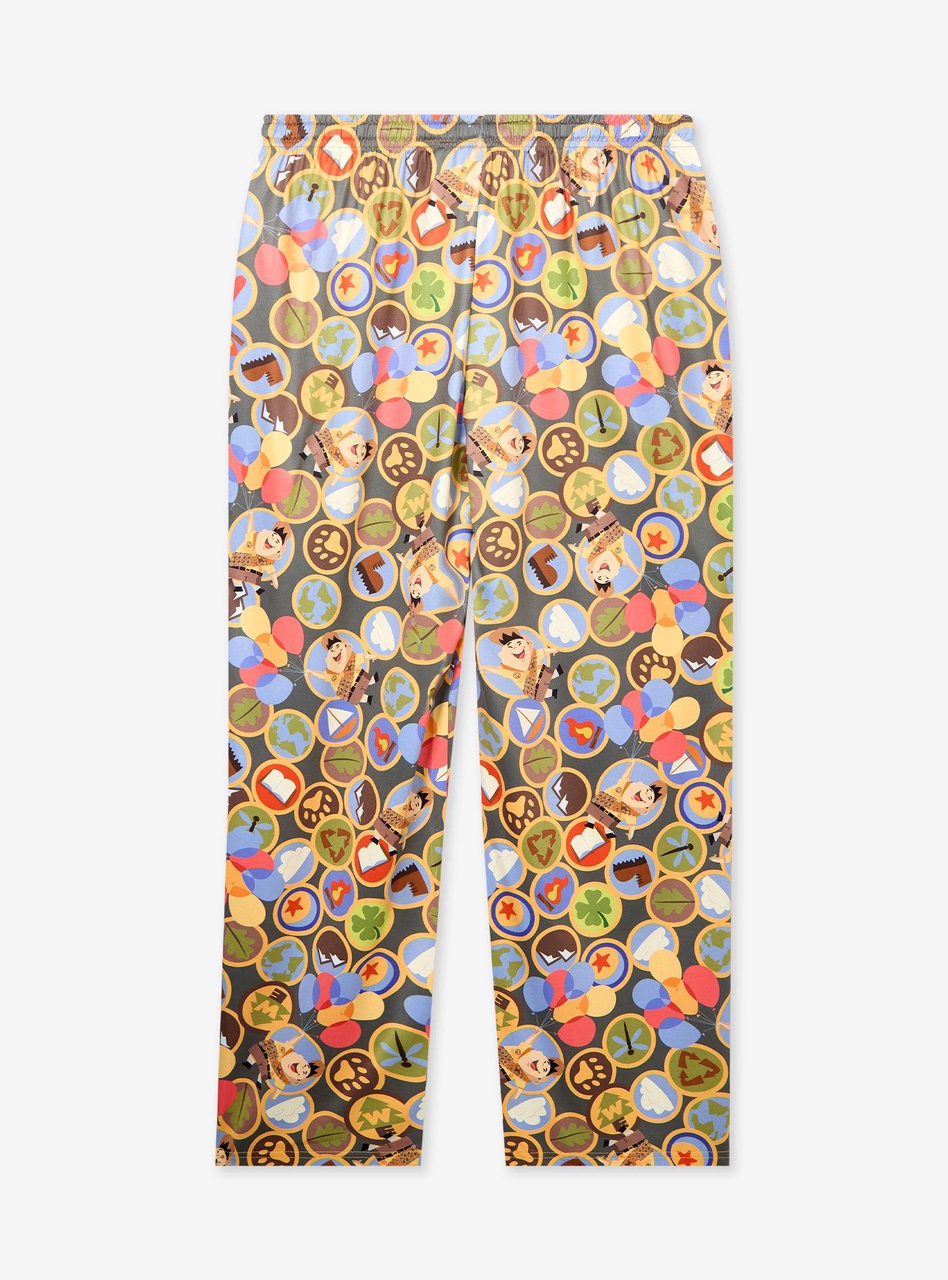 Disney Pixar Up Wilderness Explorer Badges Allover Print Sleep Pants - BoxLunch Exclusive, , hi-res
