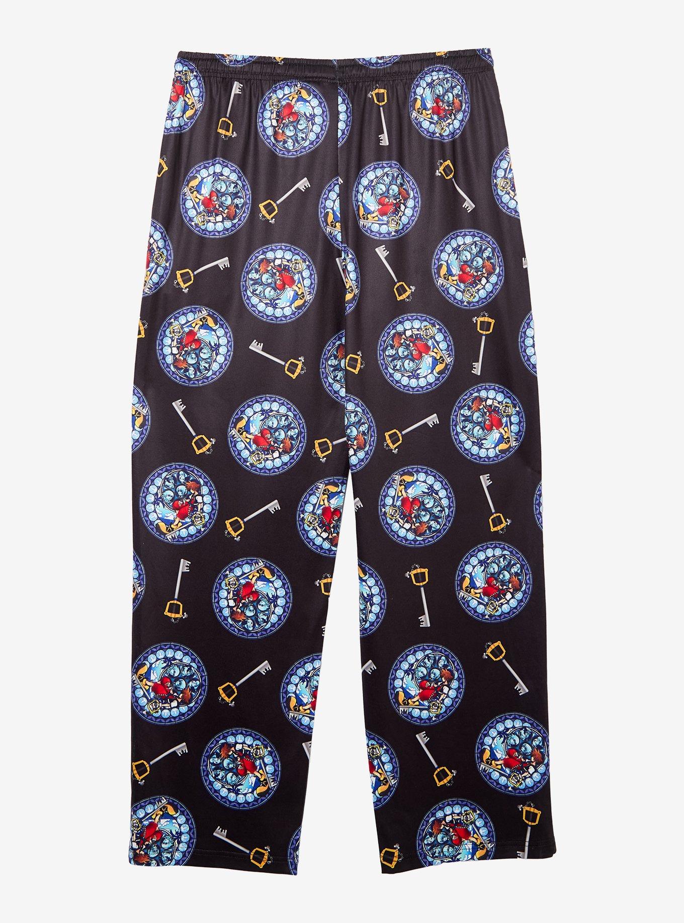 Disney Kingdom Hearts Stained Glass Window Allover Print Sleep Pants - BoxLunch Exclusive, , hi-res
