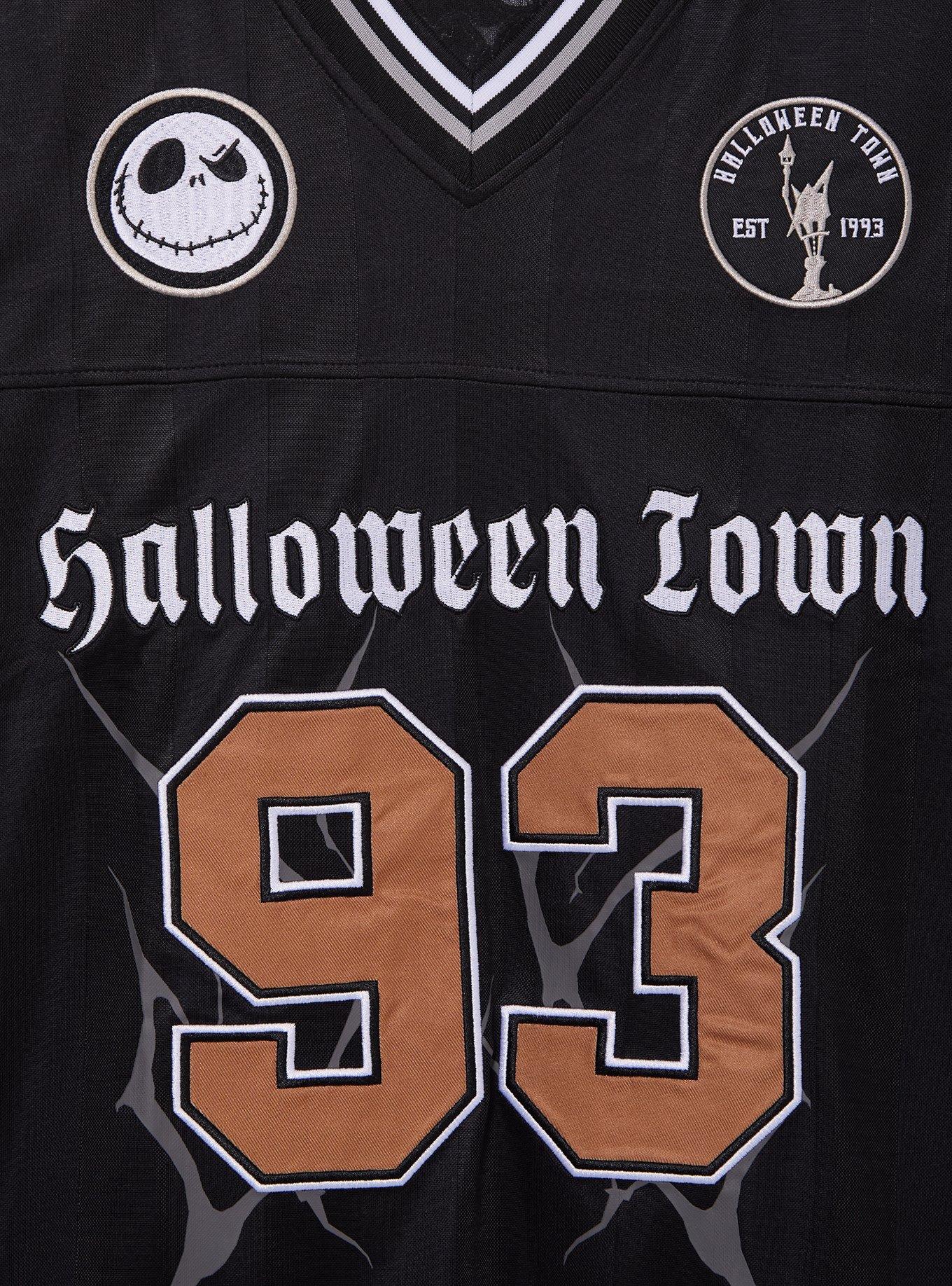 Disney The Nightmare Before Christmas Jack Skellington Halloween Town Football Jersey &mdash; BoxLunch Exclusive, BLACK, alternate - view 3