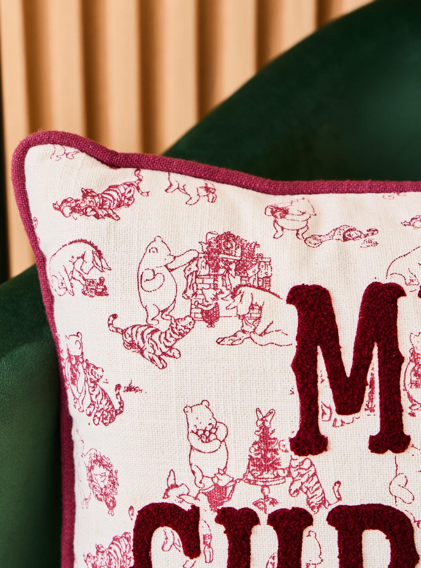 Disney Winnie the Pooh Toile Merry Christmas Pillow - BoxLunch Exclusive, , alternate - view 3
