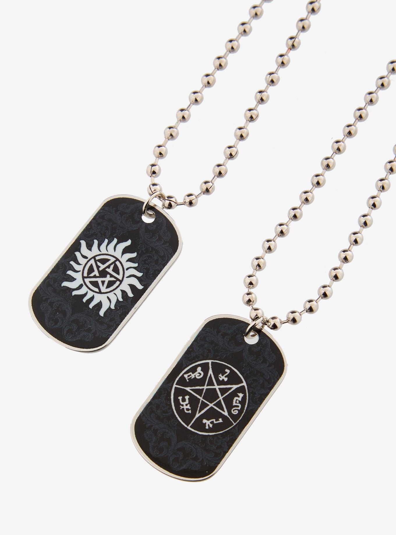 Supernatural Anti-Possession Pentagram Best Friend Necklace Set, , alternate