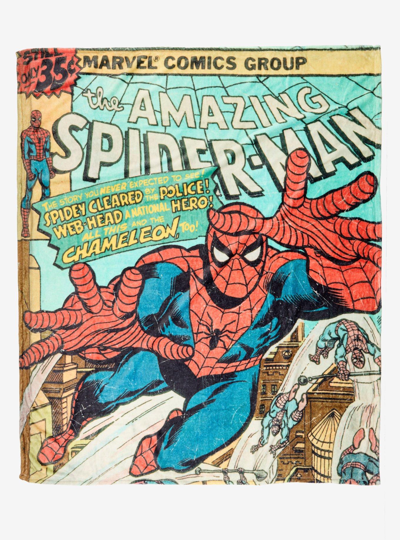 Marvel Spider-Man Comic Cover Fleece Throw - BoxLunch Exclusive, , hi-res