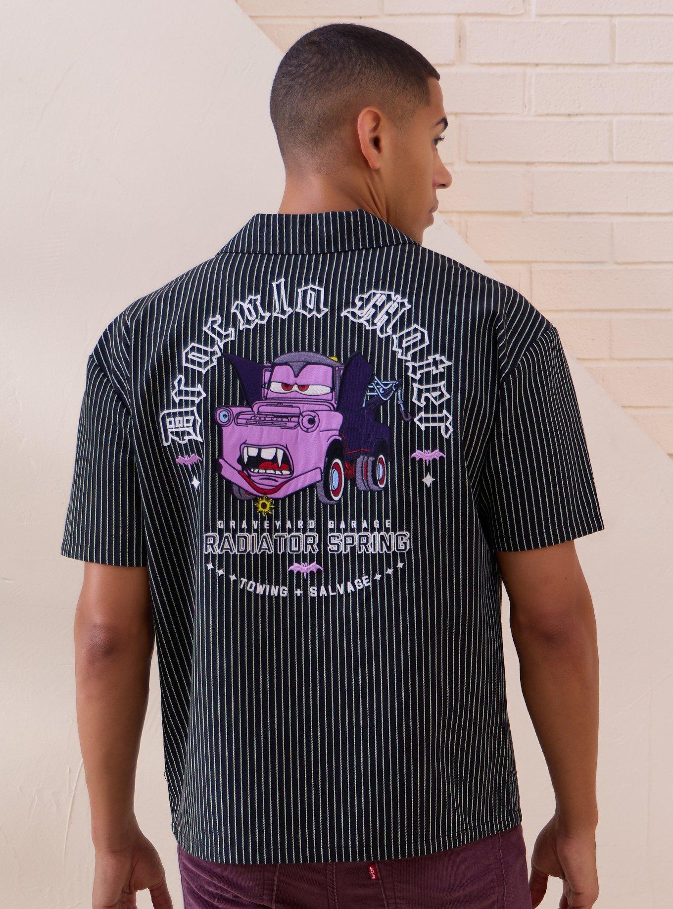 Disney Pixar Cars Dracula Mater Striped Mechanic Woven T-Shirt - BoxLunch Exclusive