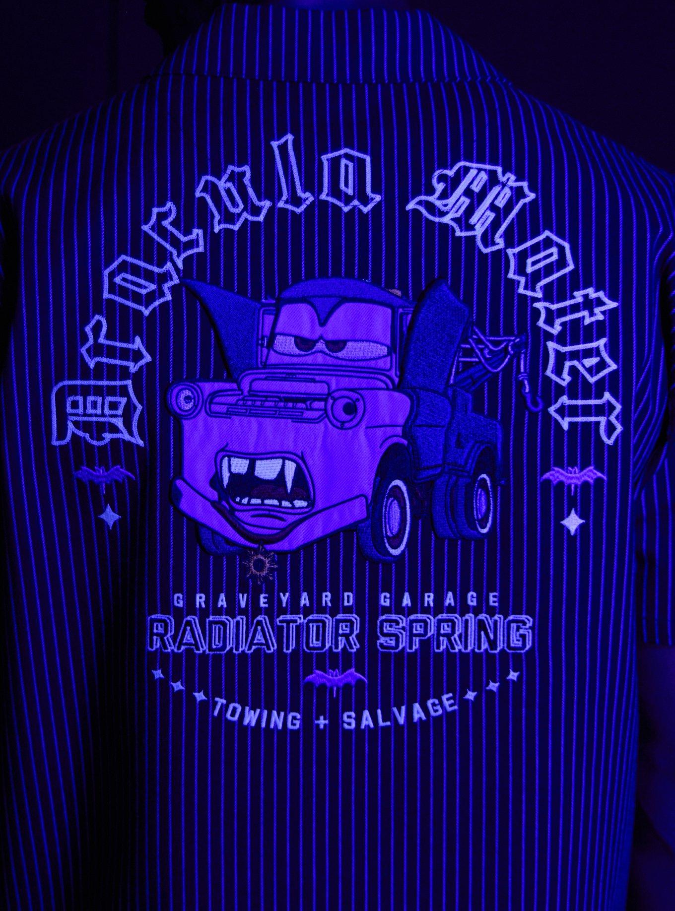 Disney Pixar Cars Dracula Mater Striped Mechanic Woven T-Shirt - BoxLunch Exclusive, BLACK, alternate - view 5