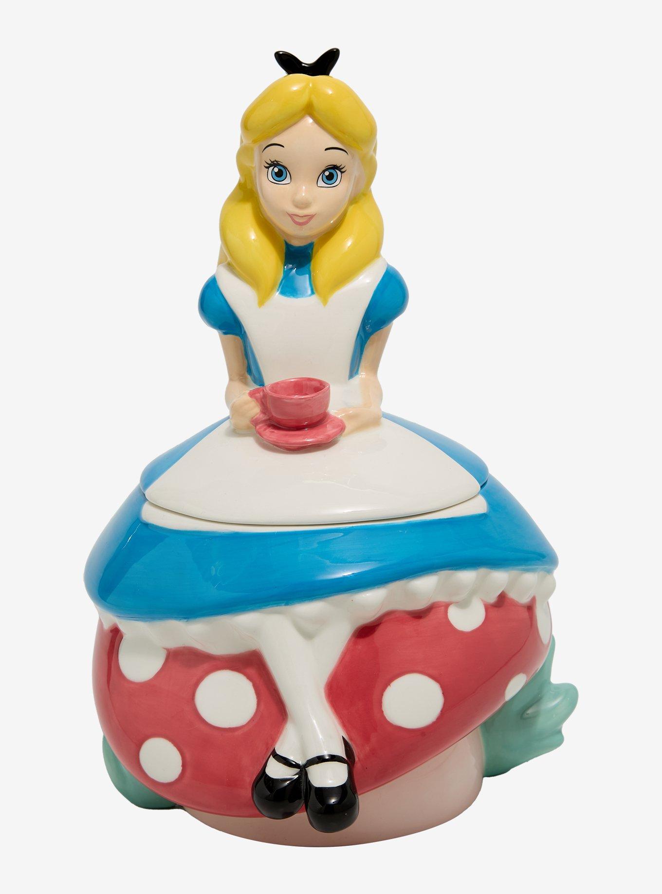 Disney Alice in Wonderland Alice on Mushroom Figural Cookie Jar, , hi-res