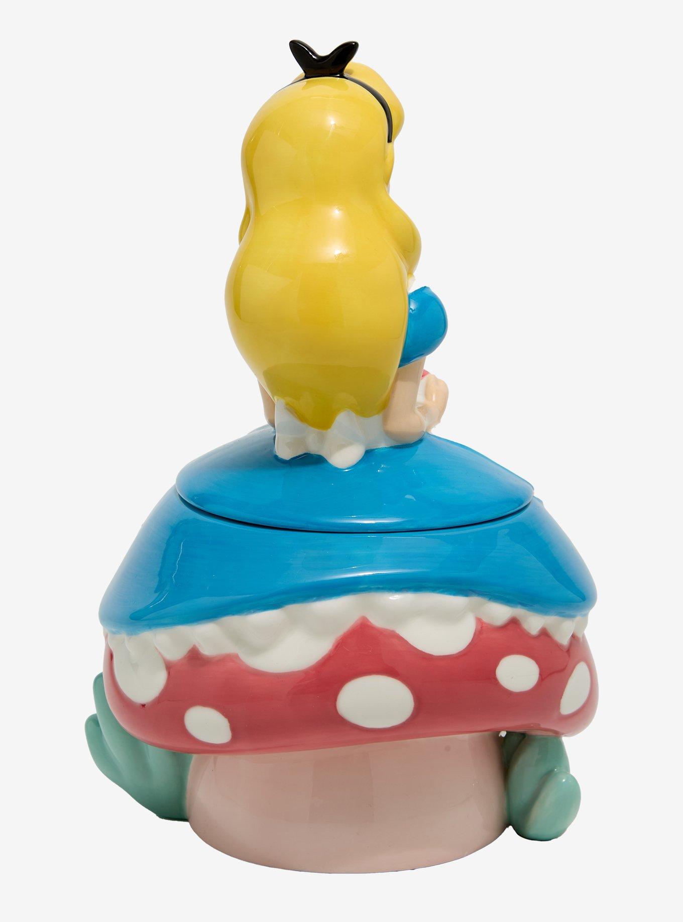 Disney Alice in Wonderland Alice on Mushroom Figural Cookie Jar