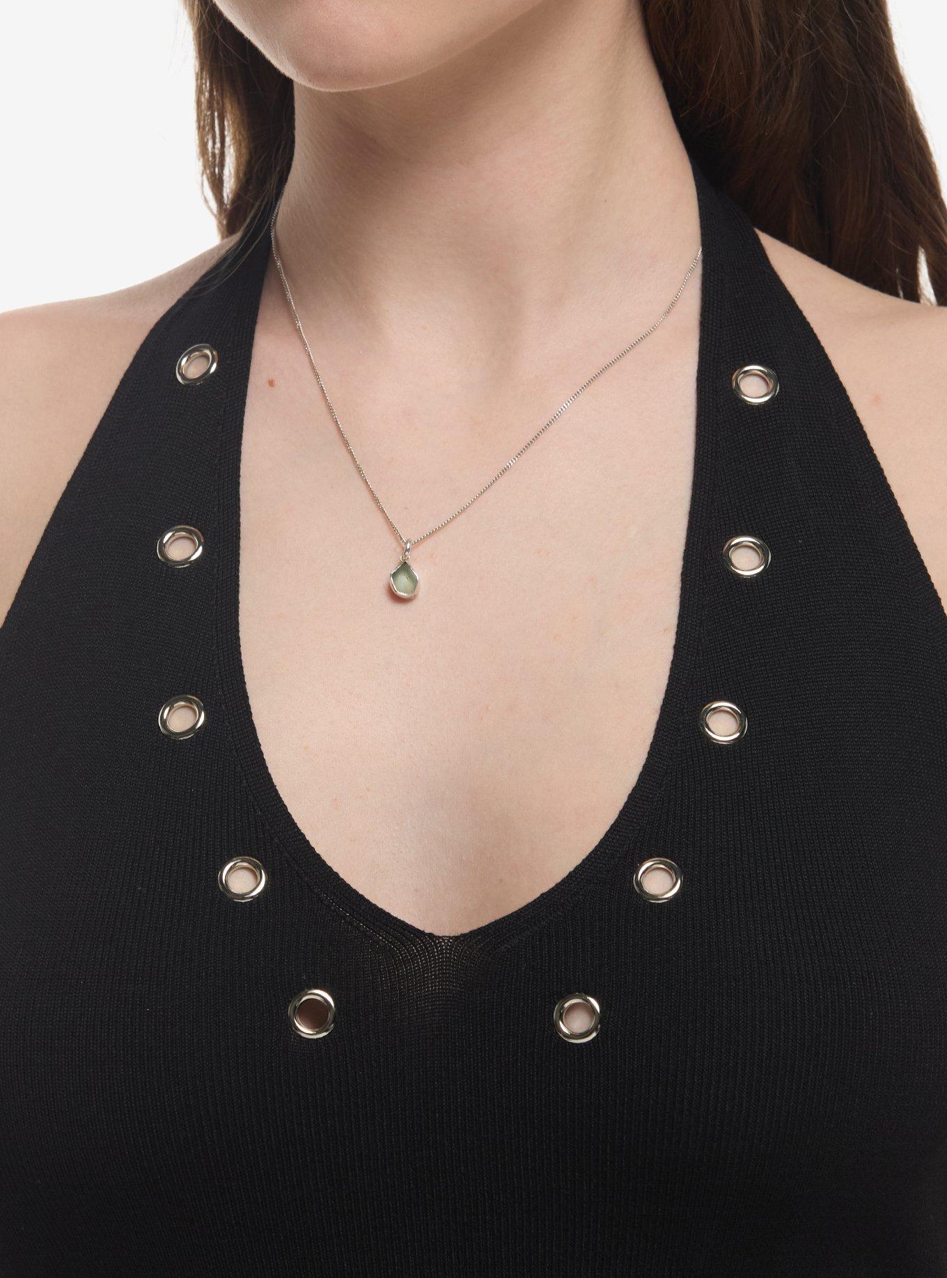 Black Grommet Halter Midi Dress, MULTI, alternate