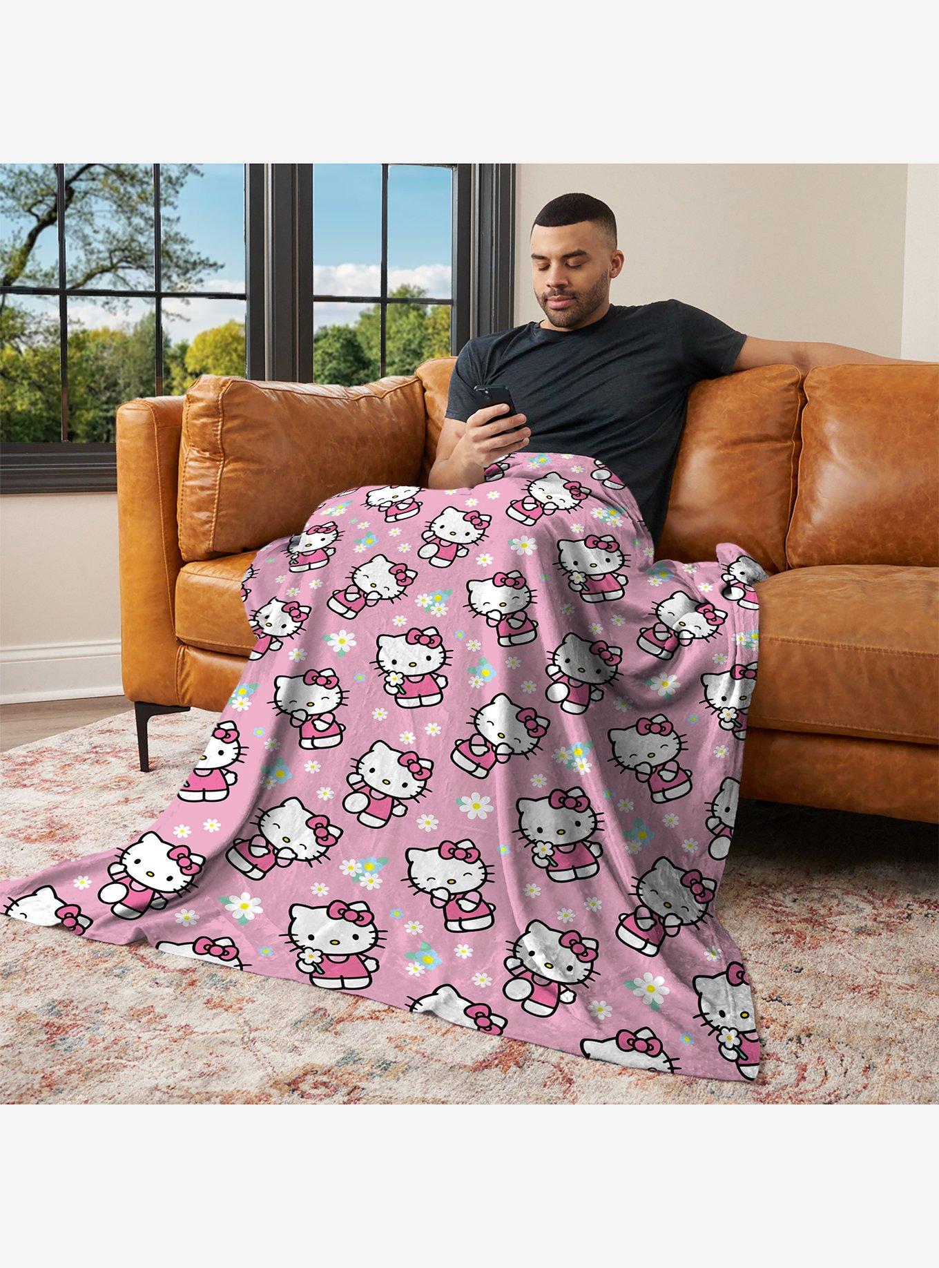 Hello Kitty Flower Power Silk Touch Throw Blanket, , hi-res