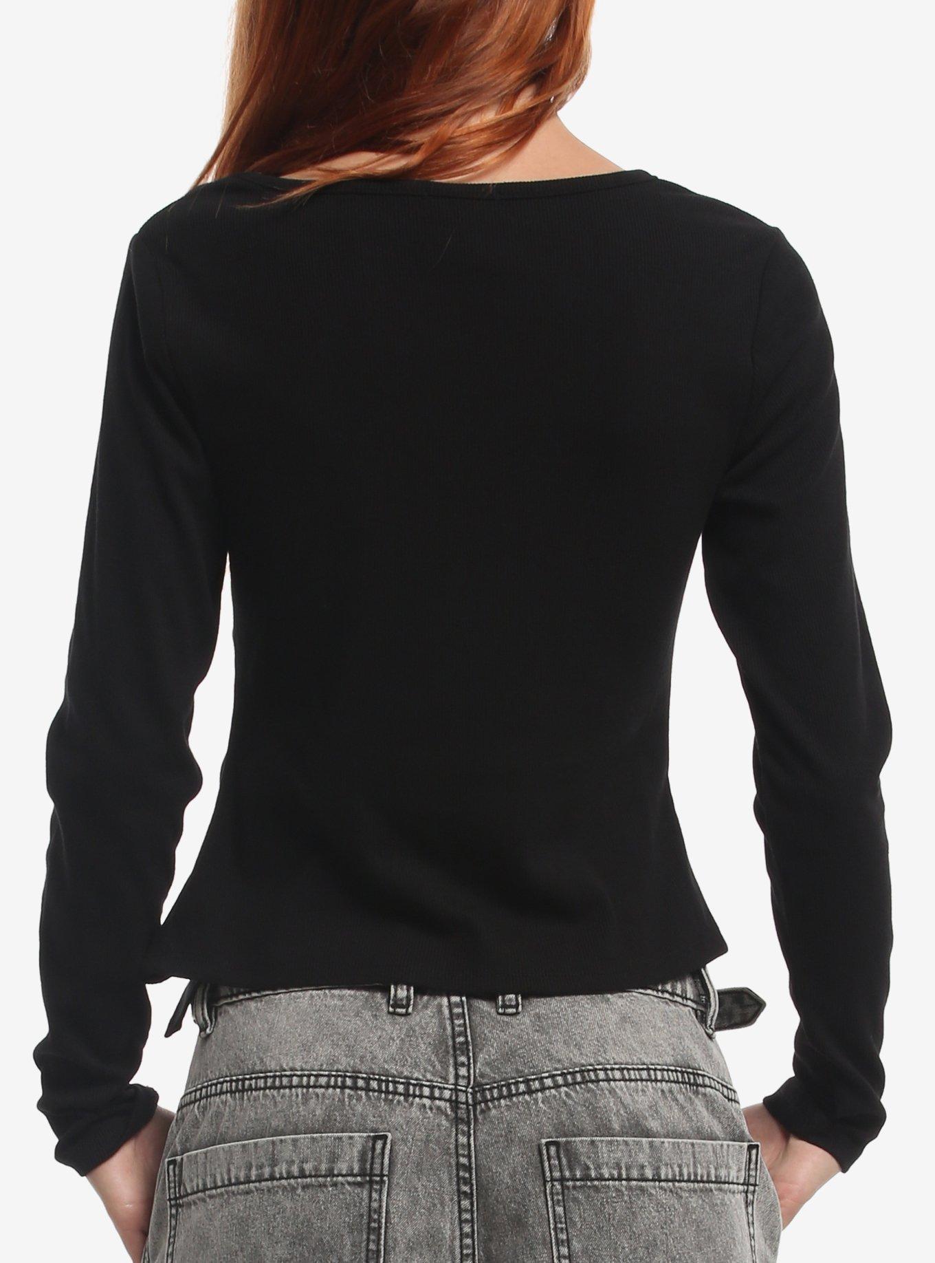 Social Collision Cross Filigree Asymmetrical Girls Long-Sleeve Top, MULTI, alternate - view 3
