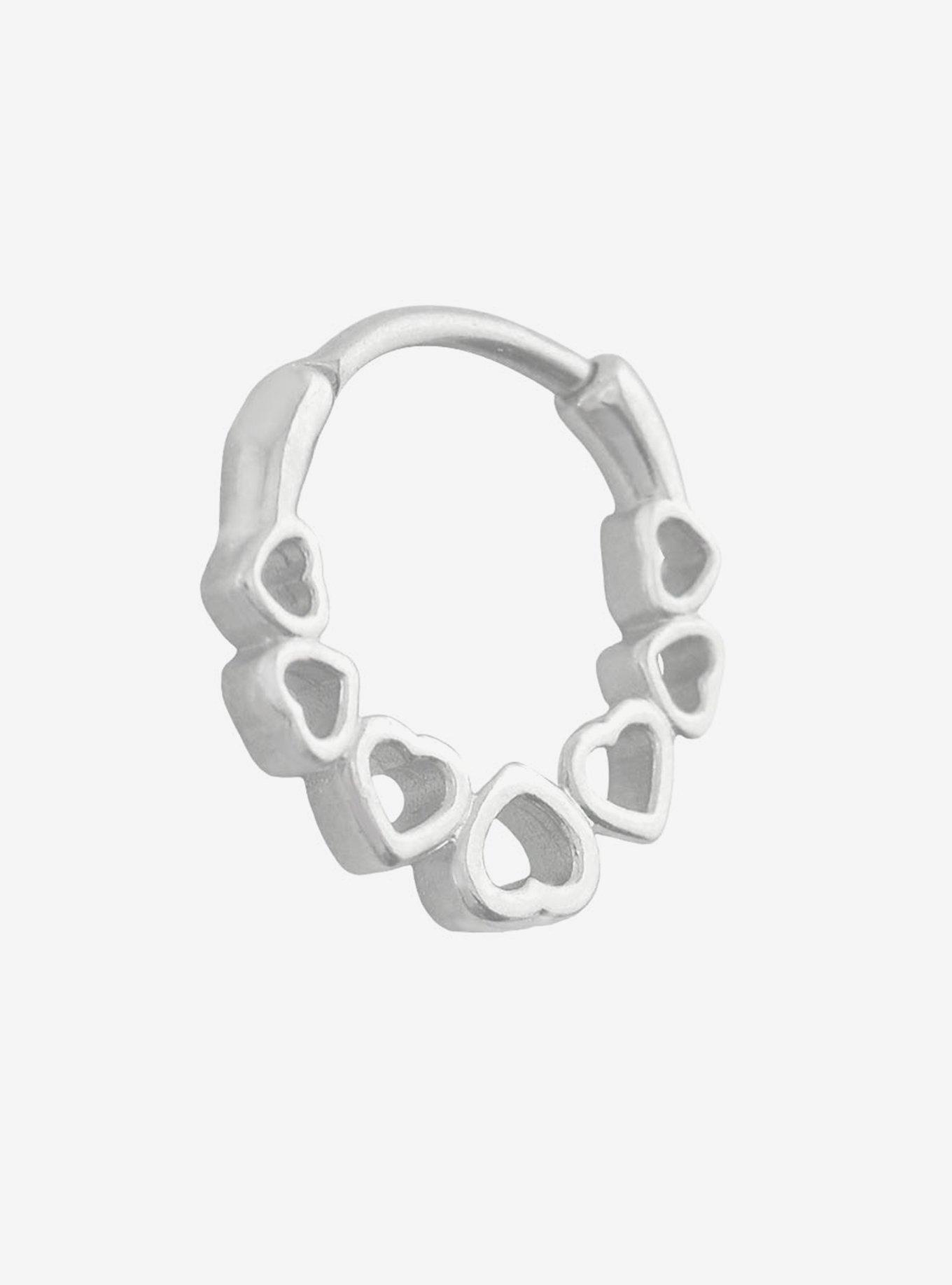 Steel Silver Heart Hinged Clicker, , hi-res