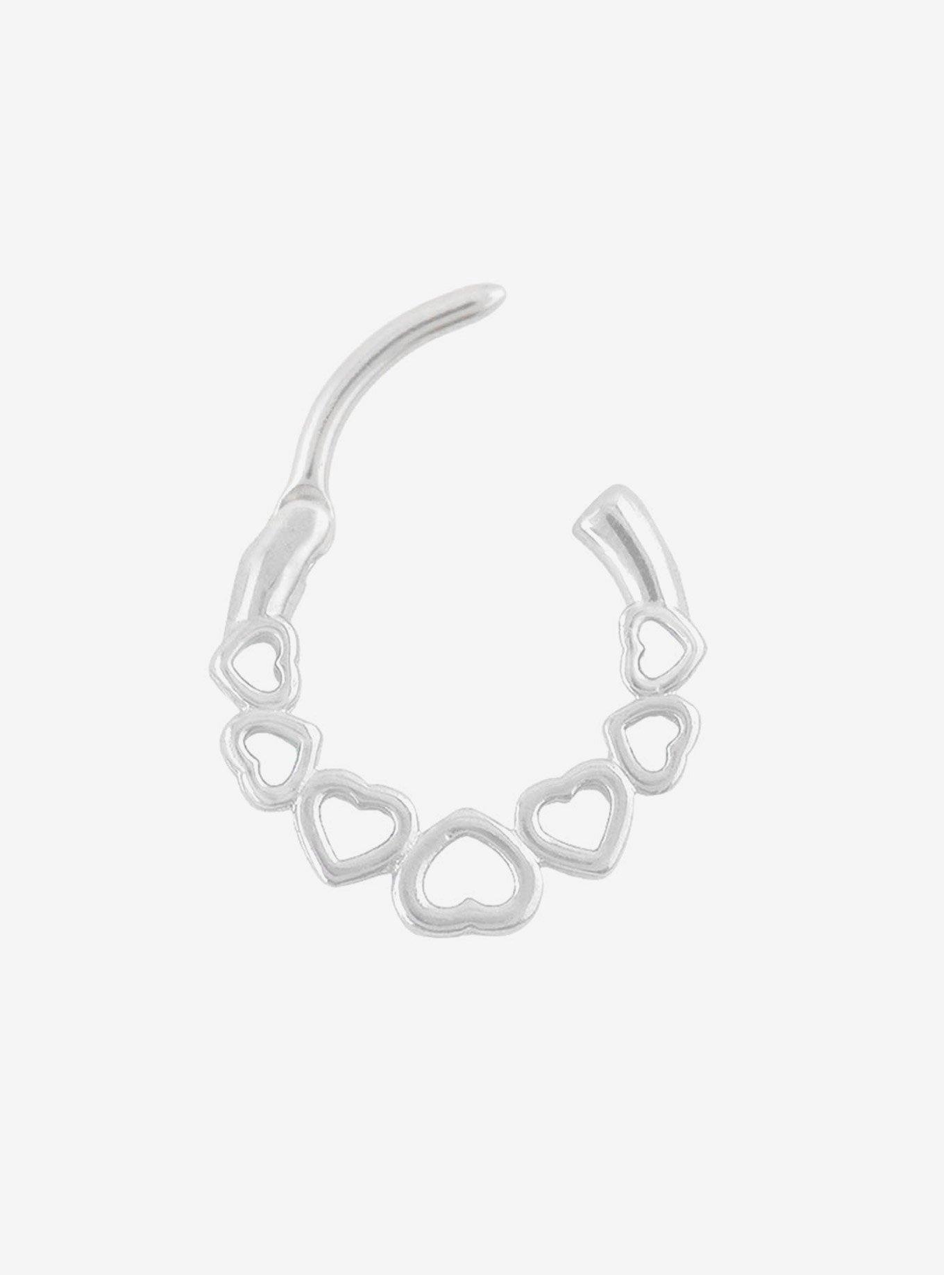 Steel Silver Heart Hinged Clicker, , alternate