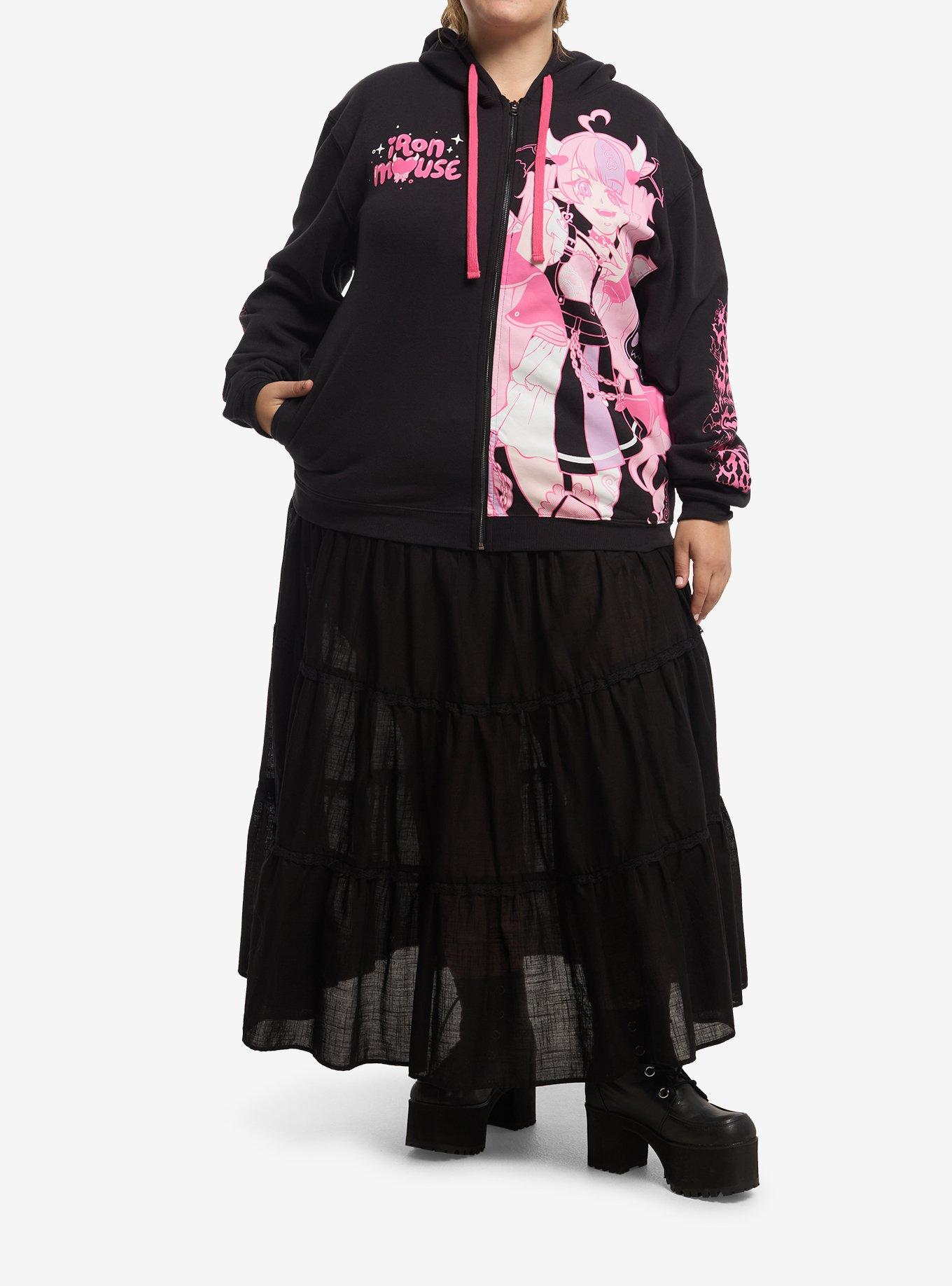 Ironmouse Heart Sigil Hoodie Plus Size, PINK, alternate - view 3