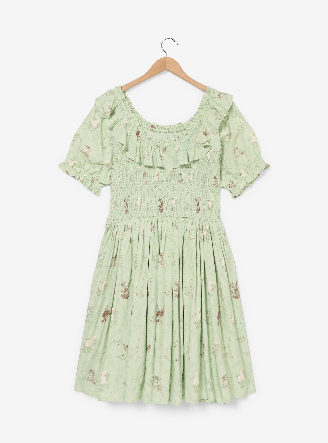 Disney Bambi Floral Allover Print Plus Size Smock Dress - BoxLunch Exclusive, , hi-res