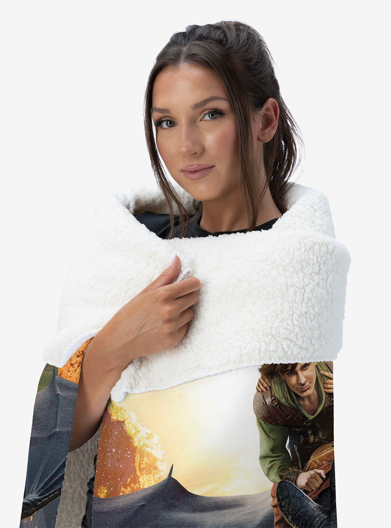 How to Train Your Dragon: Live Action Flight Above the Sea Silk Touch Sherpa Throw Blanket, , alternate
