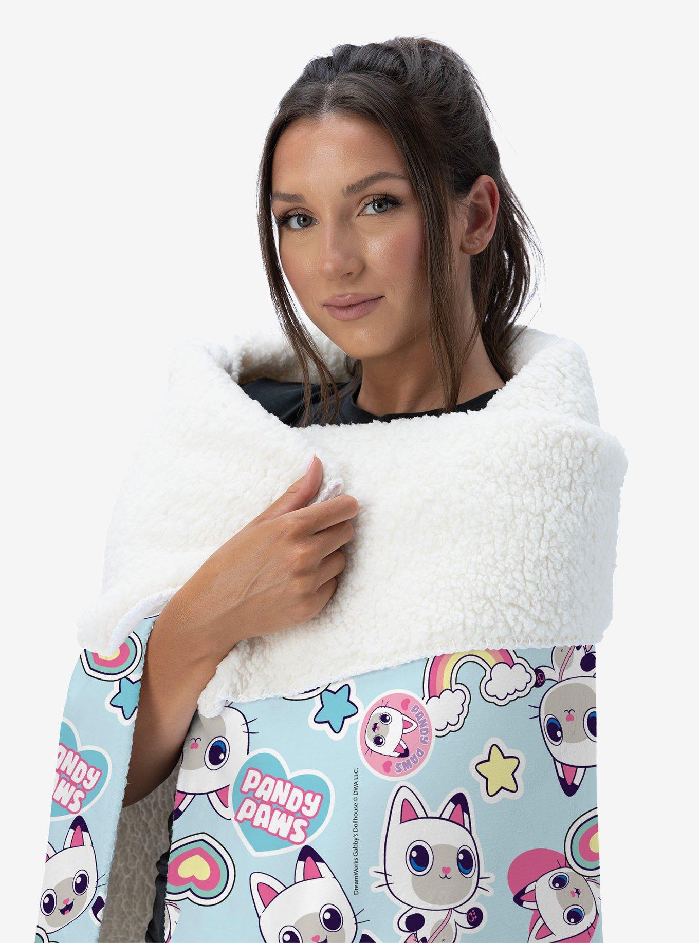 Gabby's Dollhouse Pandy Paws Silk Touch Sherpa Throw Blanket, , alternate