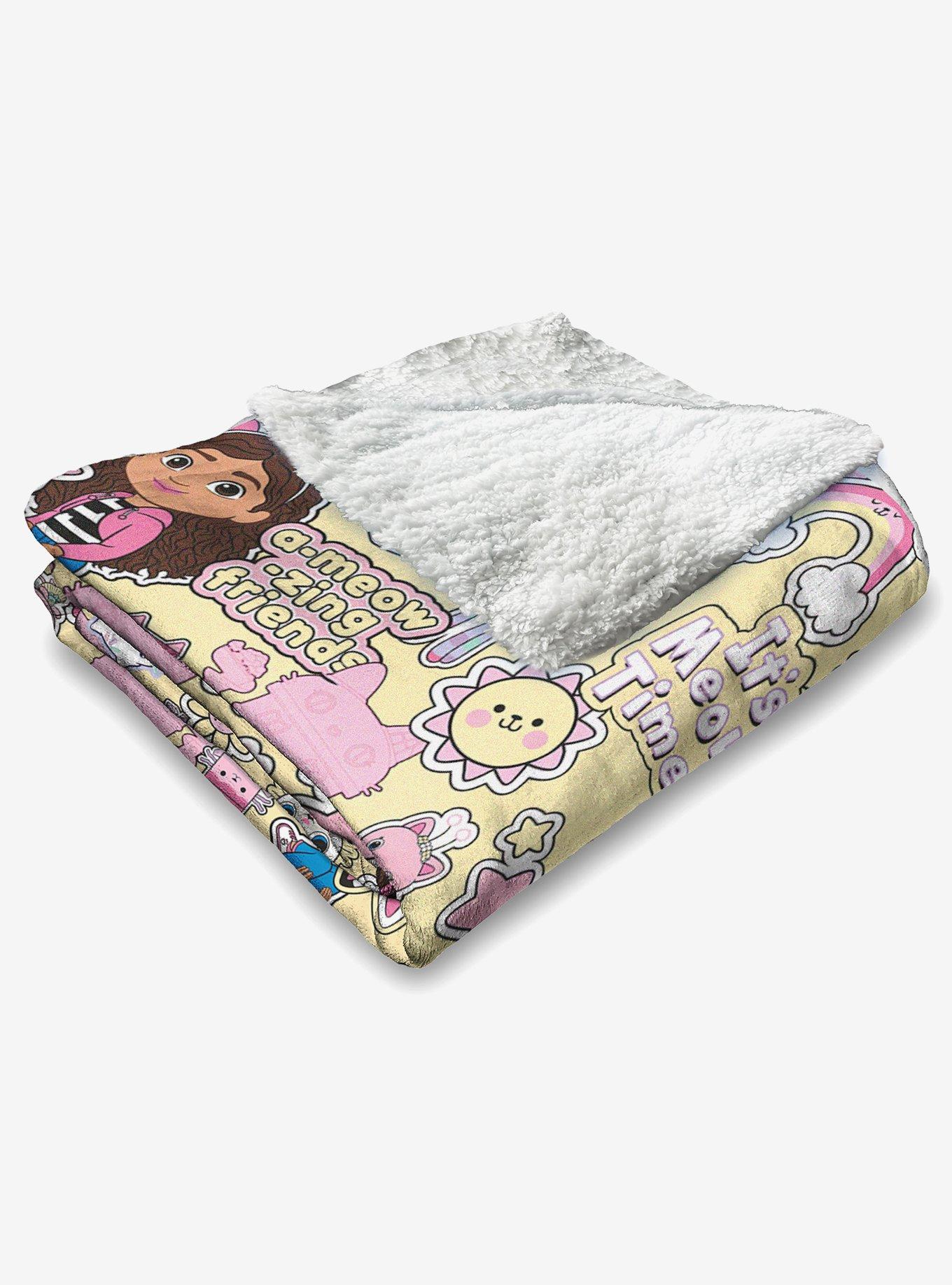 Gabby's Dollhouse It's Meow Time Silk Touch Sherpa Throw Blanket, , alternate