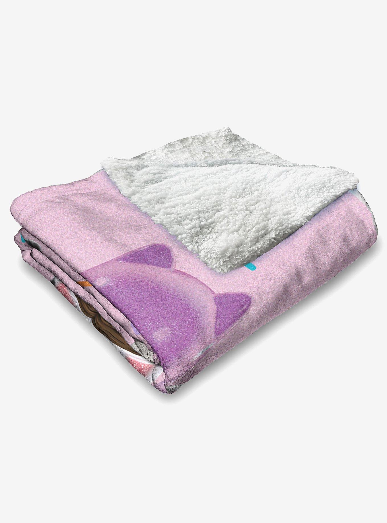 Gabby's Dollhouse Pink Party Time Silk Touch Sherpa Throw Blanket, , alternate