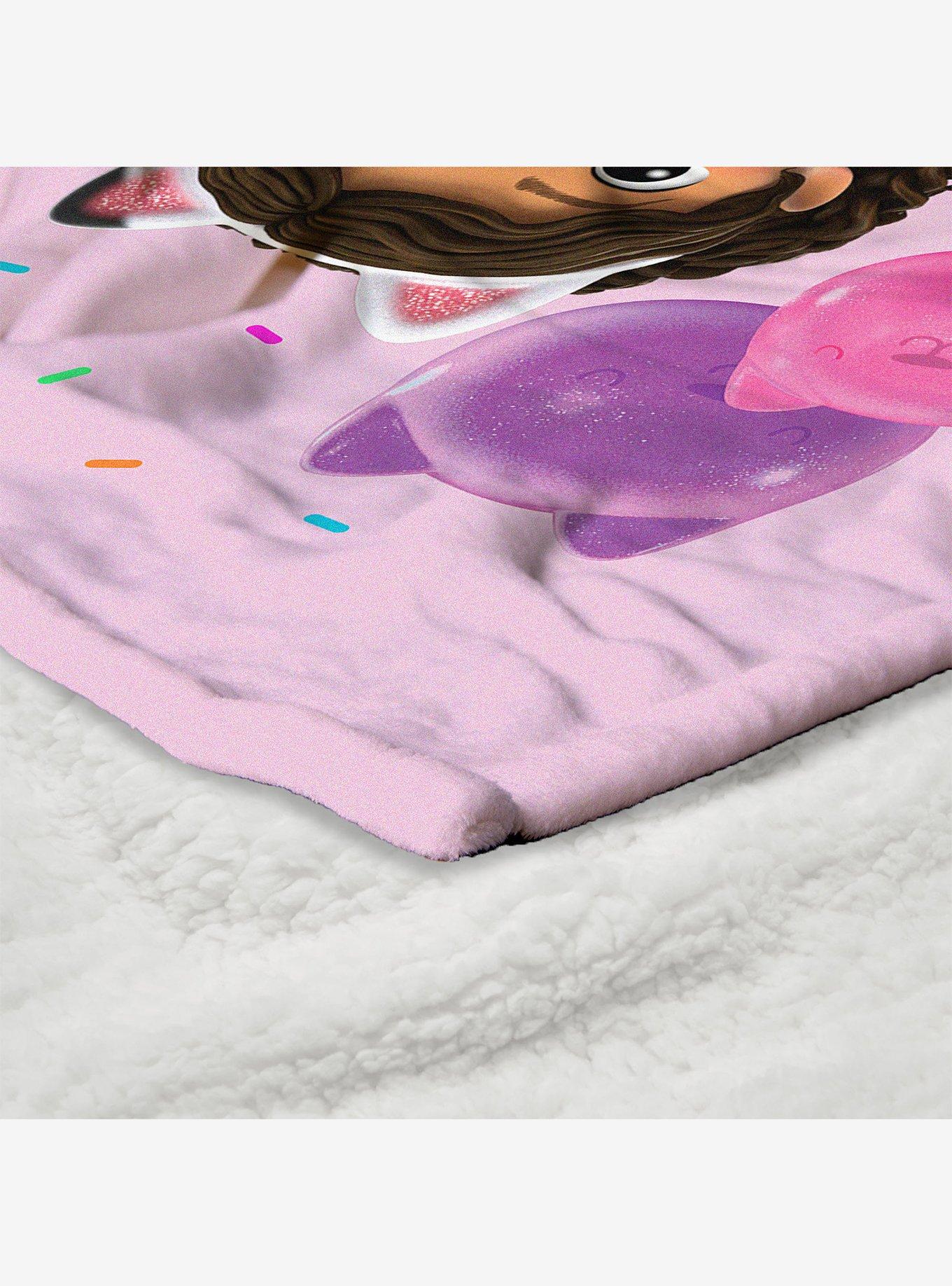 Gabby's Dollhouse Pink Party Time Silk Touch Sherpa Throw Blanket, , alternate