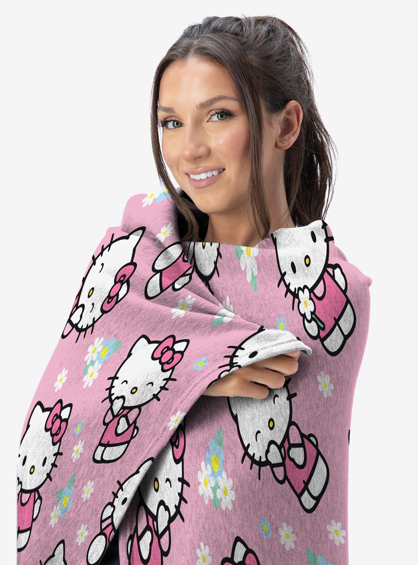 Hello Kitty Flower Power Silk Touch Throw Blanket