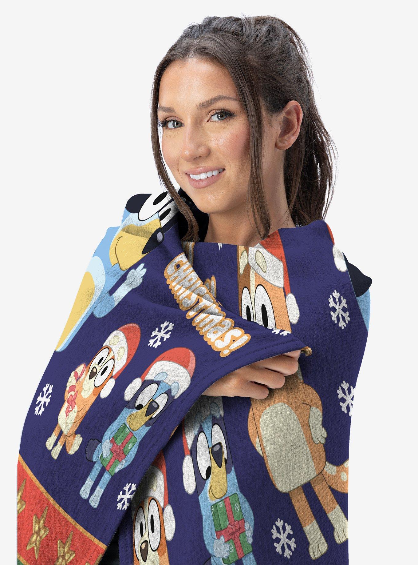 Bluey Holiday Stripe Heelers Silk Touch Throw Blanket, , alternate