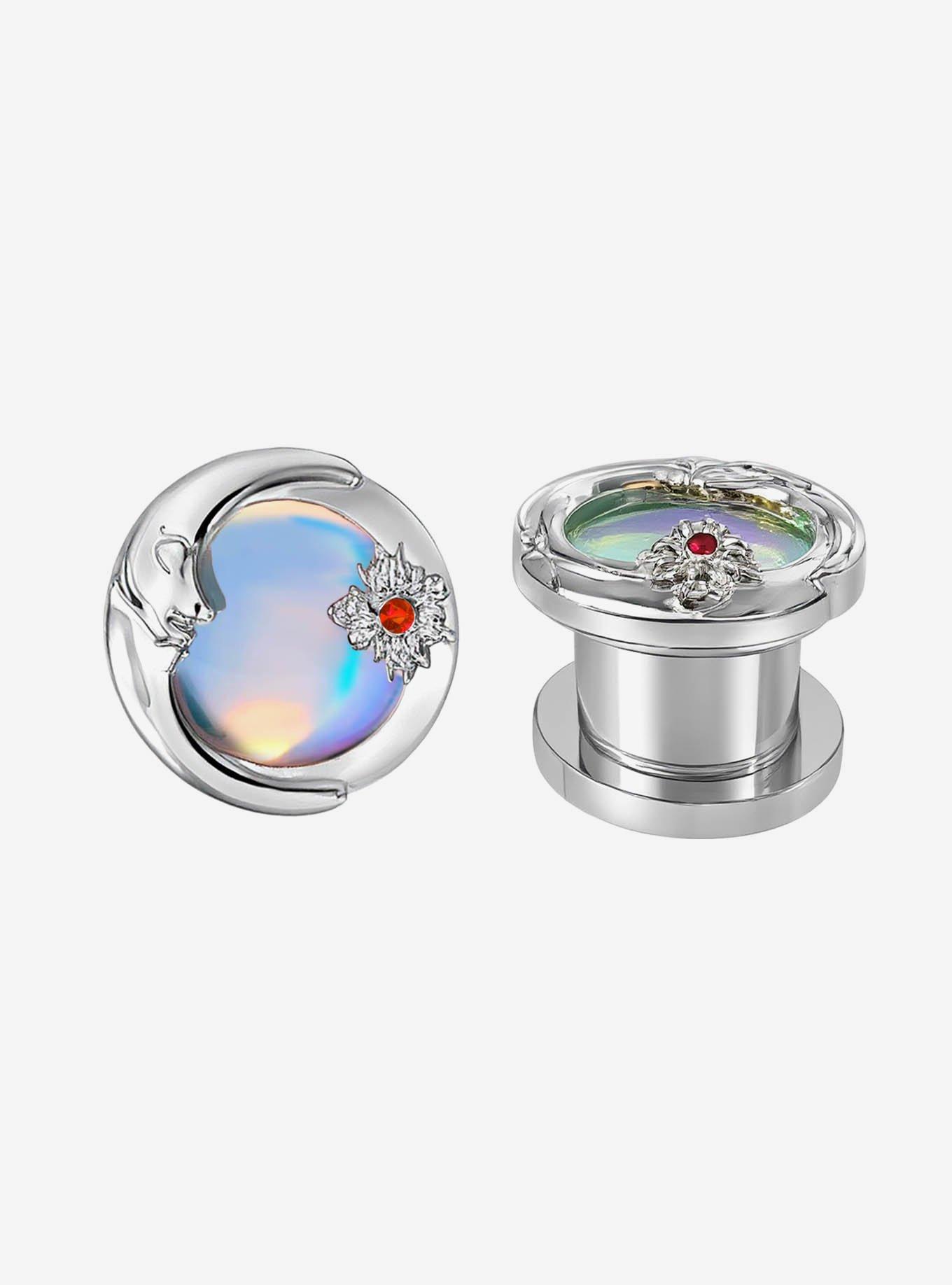 Steel Opal Crescent Moon Plug 2 Pack, , hi-res