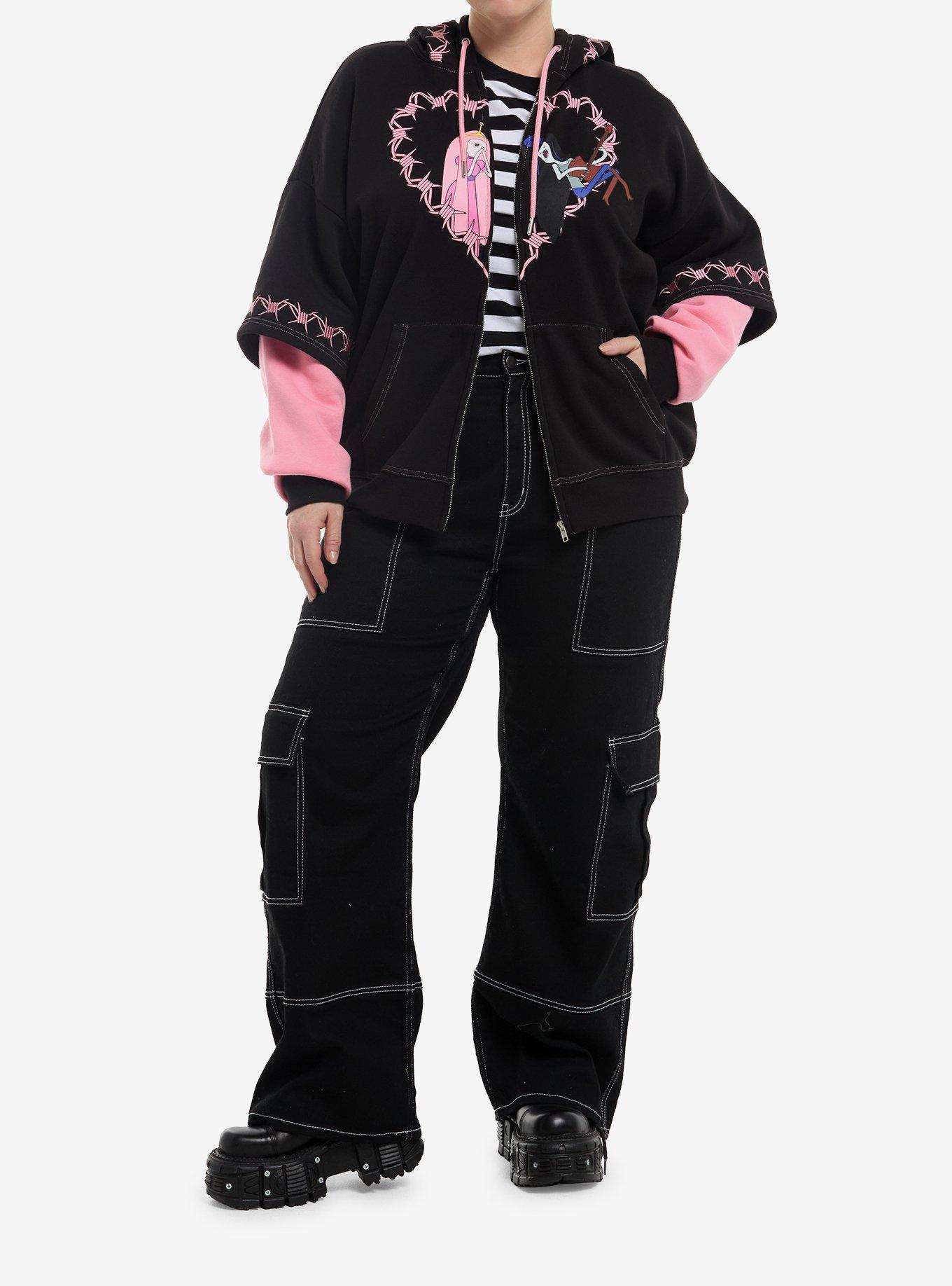 Adventure Time Princess Bubblegum & Marceline Girls Twofer Hoodie Plus Size, BLACK, alternate