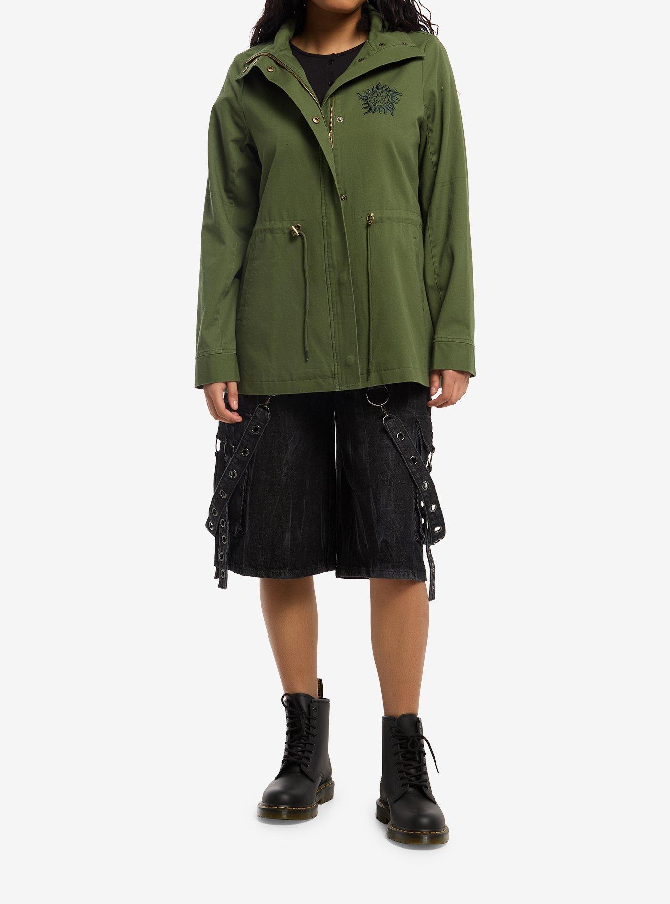 Supernatural Wings Girls Utility Jacket, OLIVE, alternate