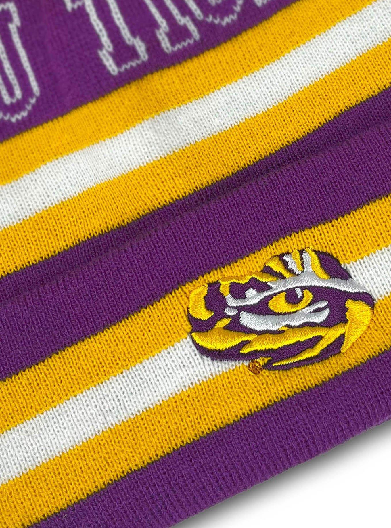Louisiana State University Block Stripes Knit Pom Beanie, , hi-res