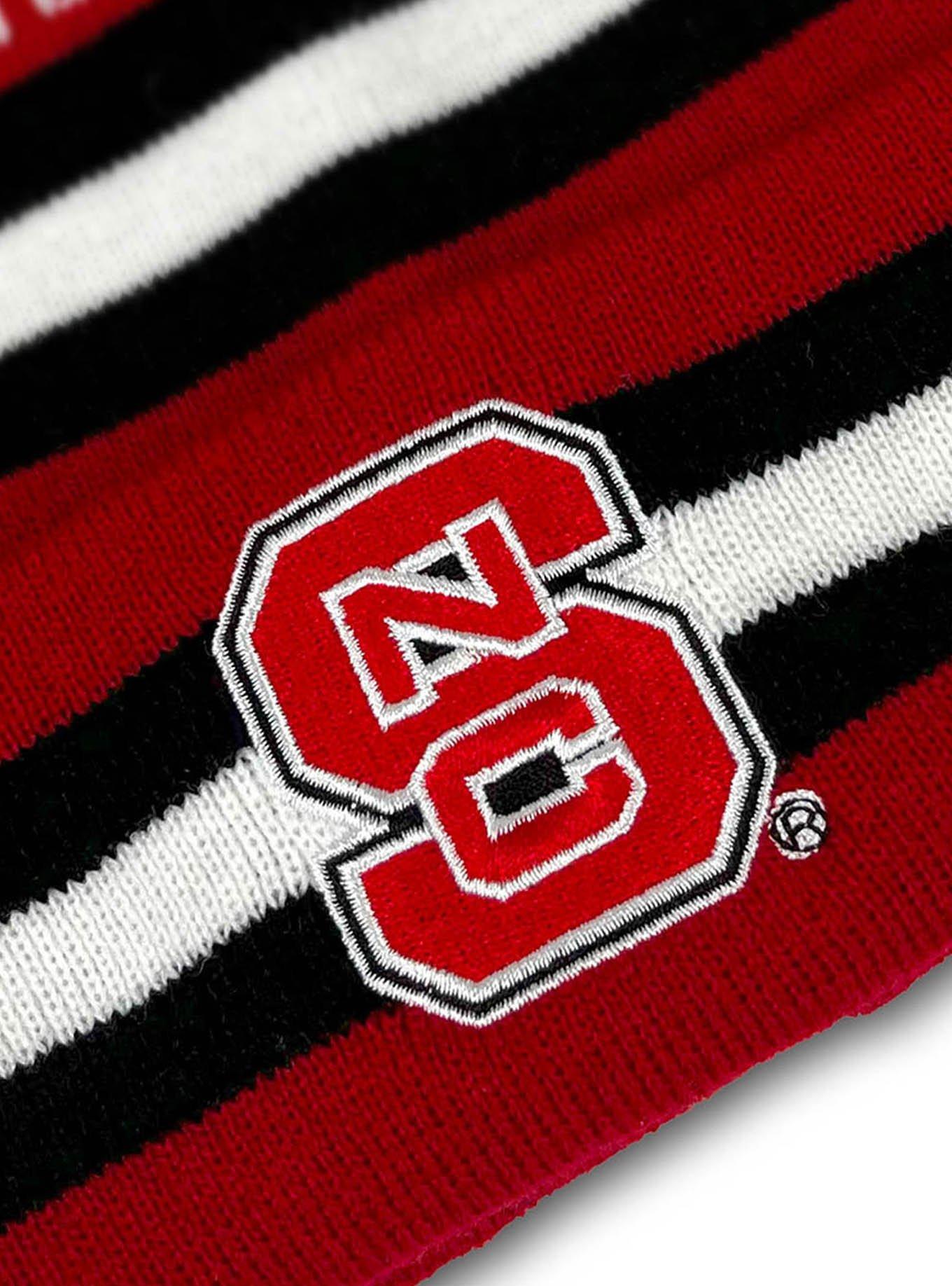 North Carolina State University Block Stripes Knit Pom Beanie, , alternate