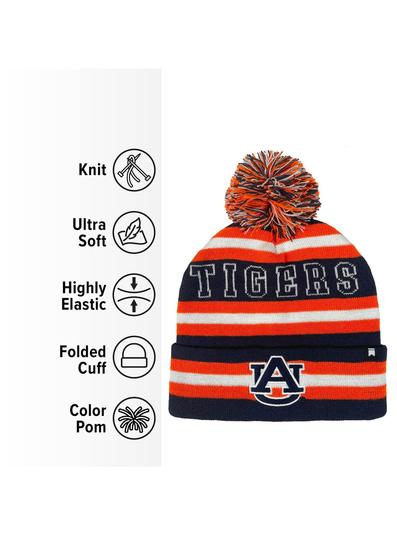 Auburn University Block Stripes Knit Pom Beanie, , alternate